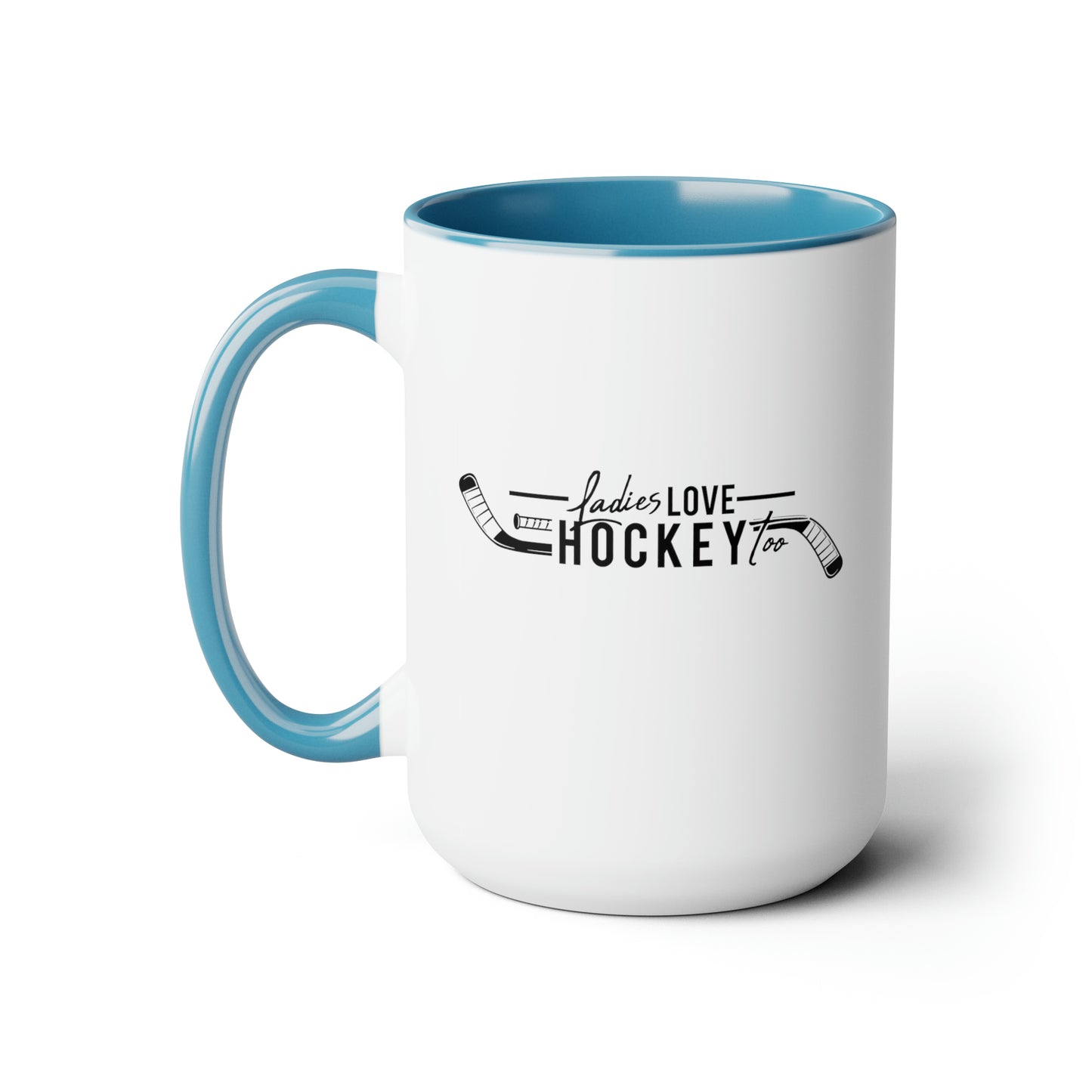 Ladies Love Hockey and the Word Fuck! Two-Tone Coffee Mug, 15oz