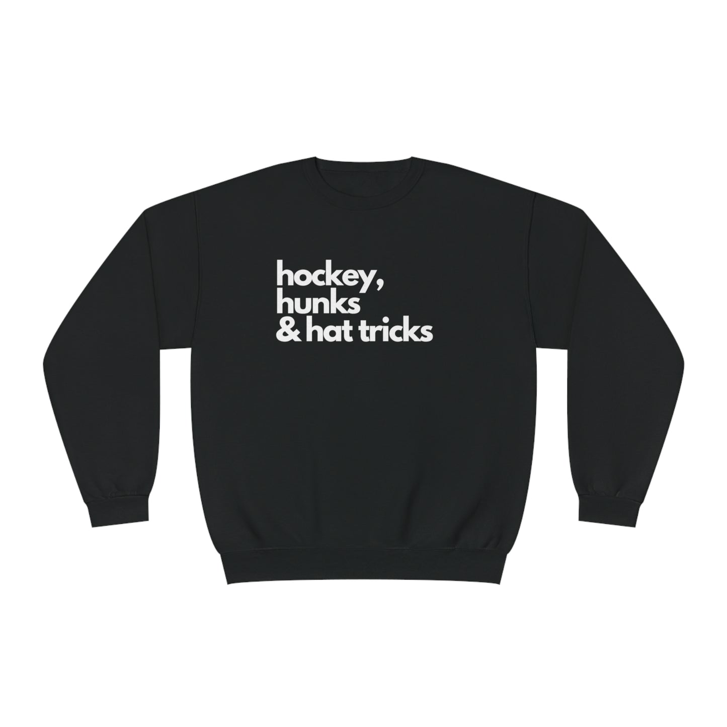 Hockey, Hunks & Hat Tricks Unisex Jerzees Crewneck Sweatshirt