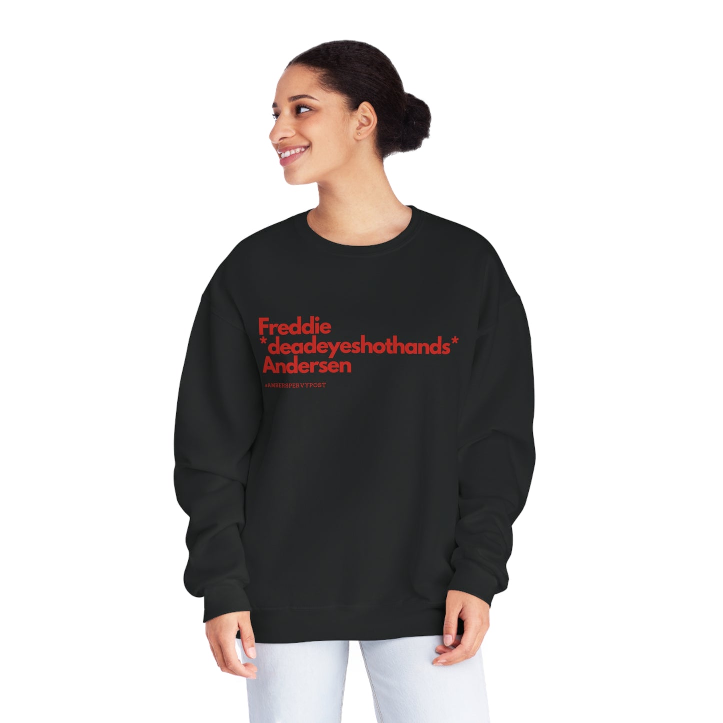 Freddie *deadeyeshothands* Andersen Unisex Jerzees Crewneck Sweatshirt