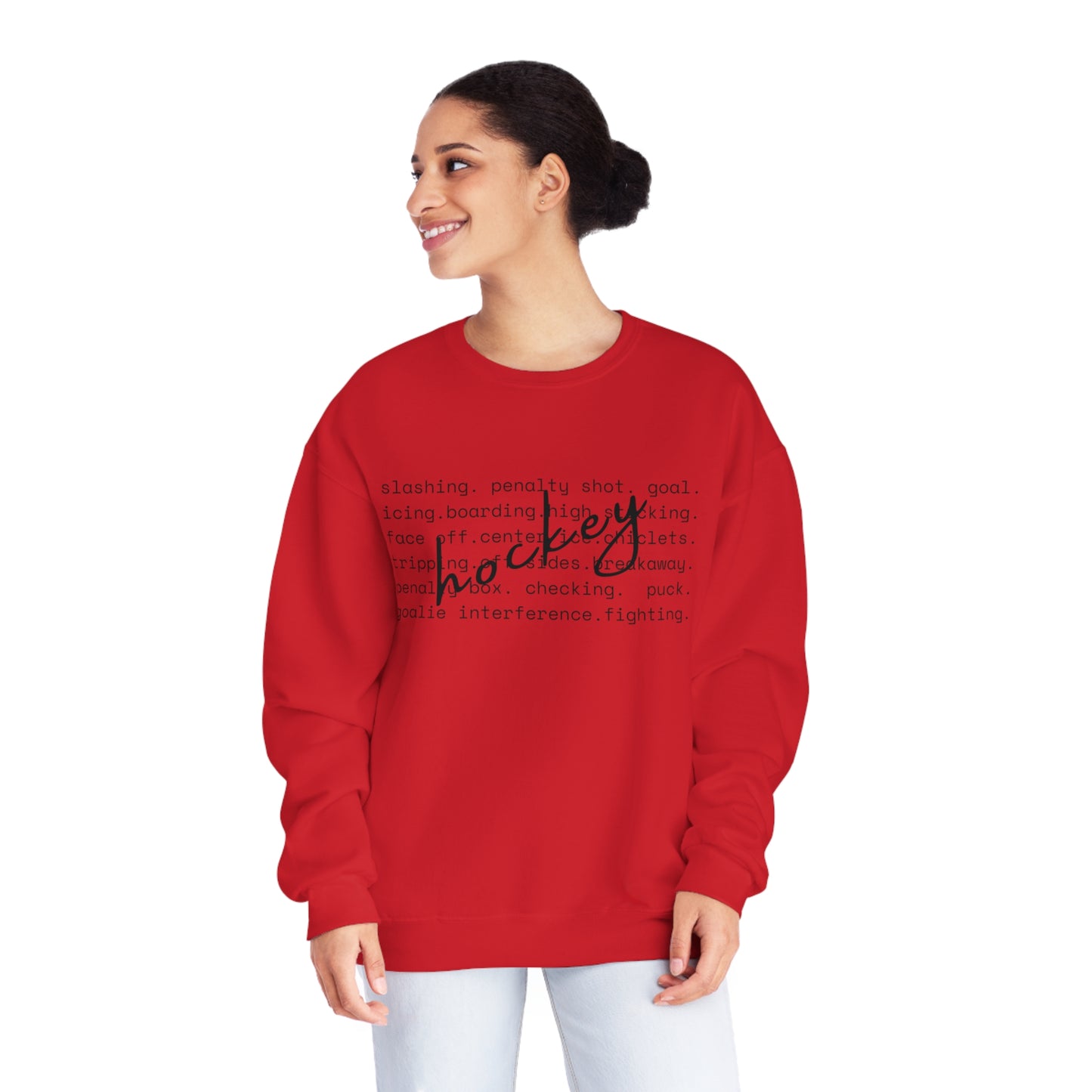 Hockey Unisex Jerzees Crewneck Sweatshirt