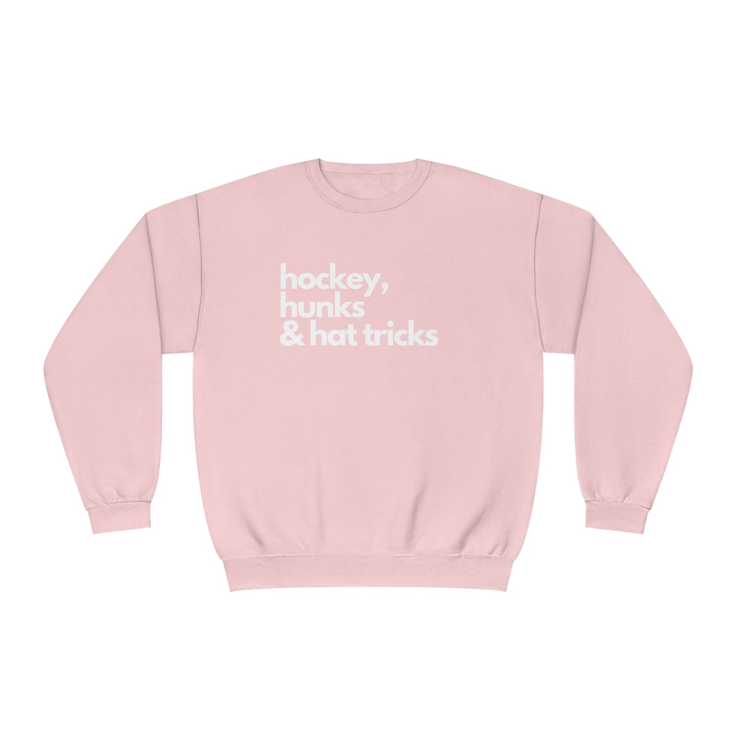 Hockey, Hunks & Hat Tricks Unisex Jerzees Crewneck Sweatshirt