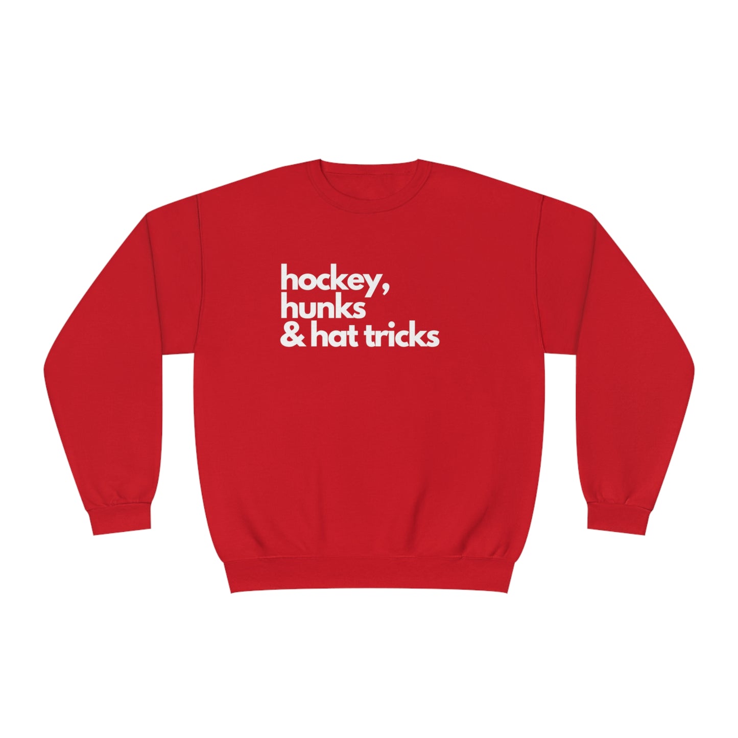 Hockey, Hunks & Hat Tricks Unisex Jerzees Crewneck Sweatshirt