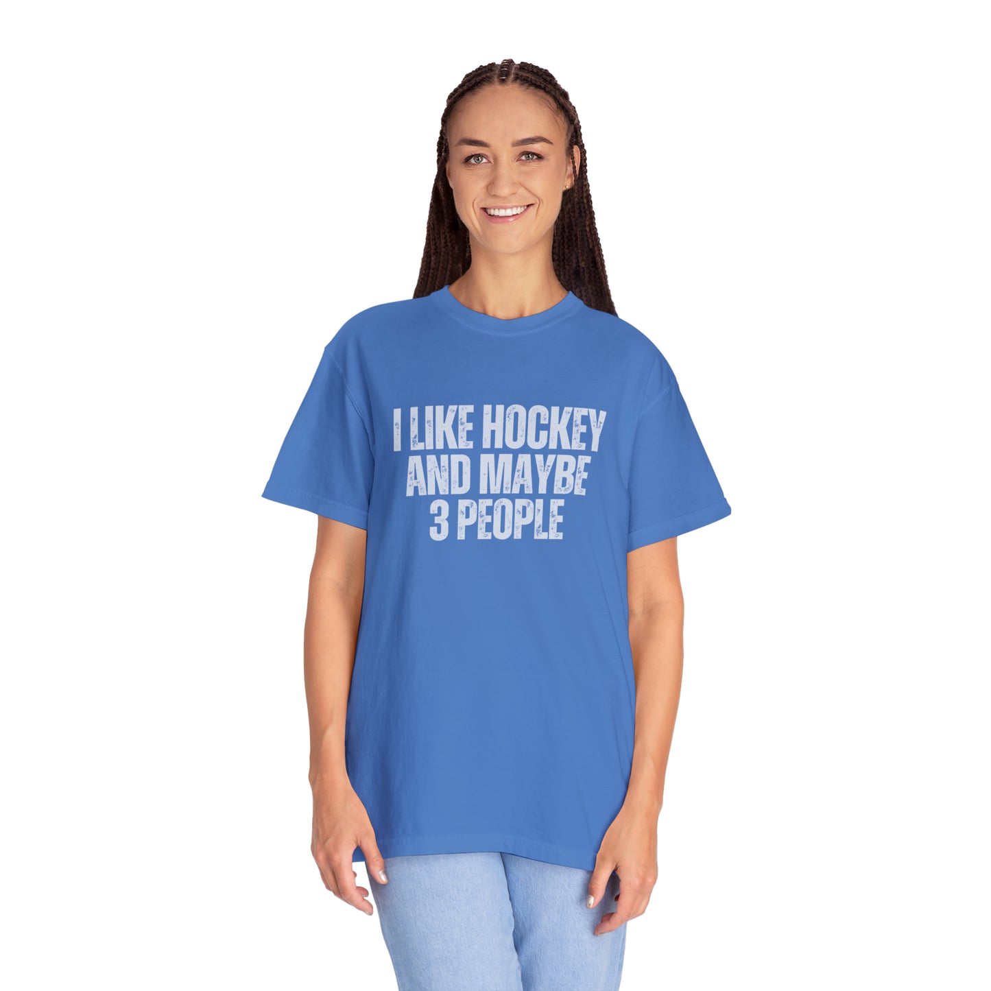 I Like Hockey and Maybe 3 People Unisex Comfort Colors T-shirt
