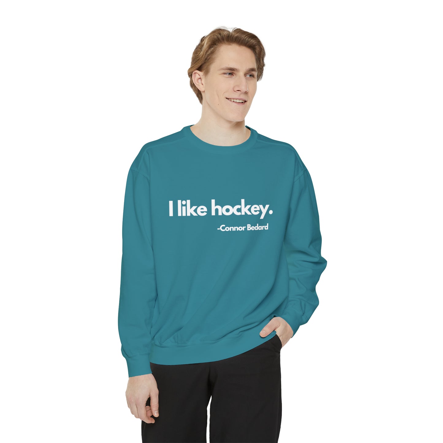 I Like Hockey. Unisex Comfort Colors Sweatshirt