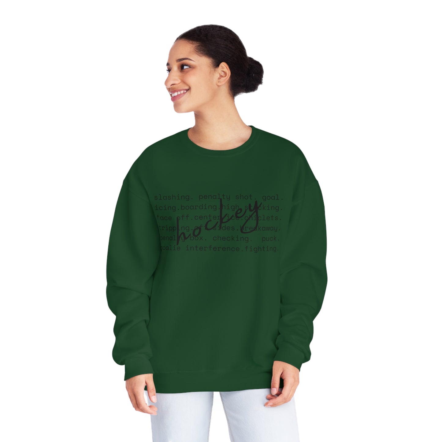 Hockey Unisex Jerzees Crewneck Sweatshirt