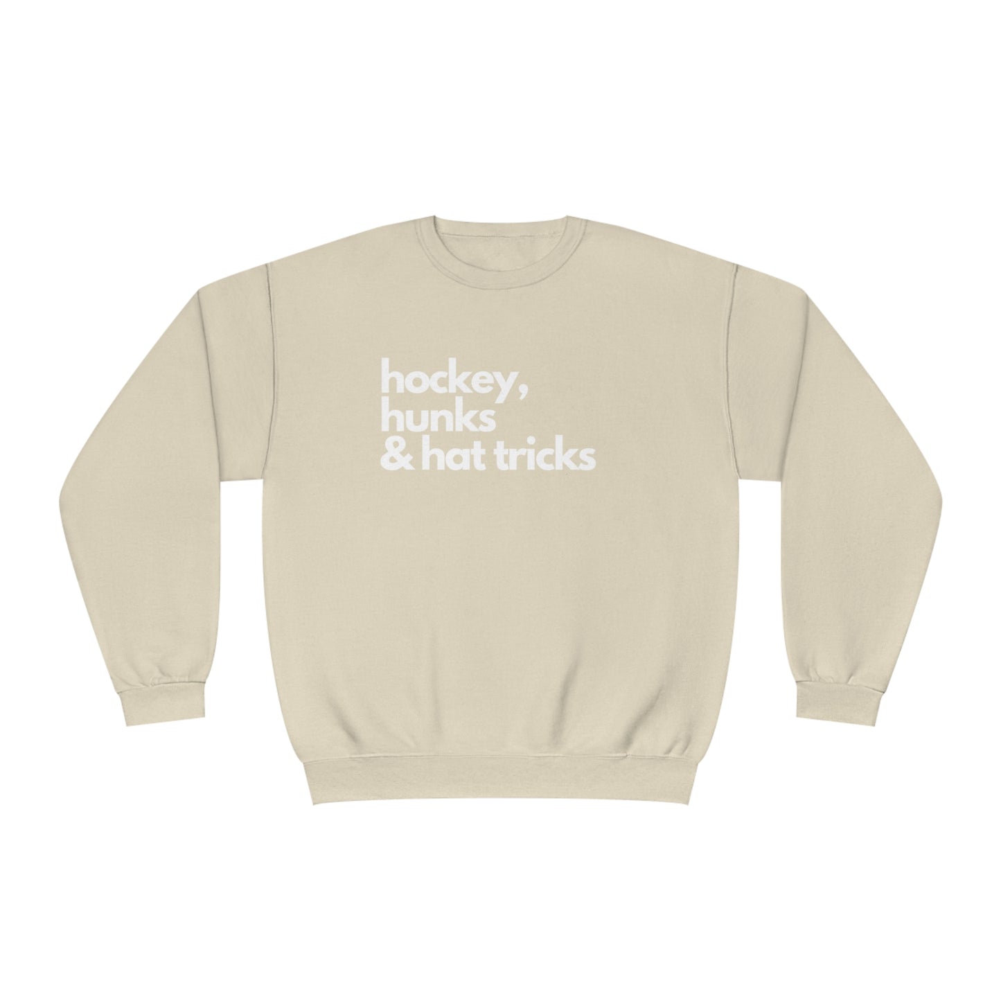 Hockey, Hunks & Hat Tricks Unisex Jerzees Crewneck Sweatshirt