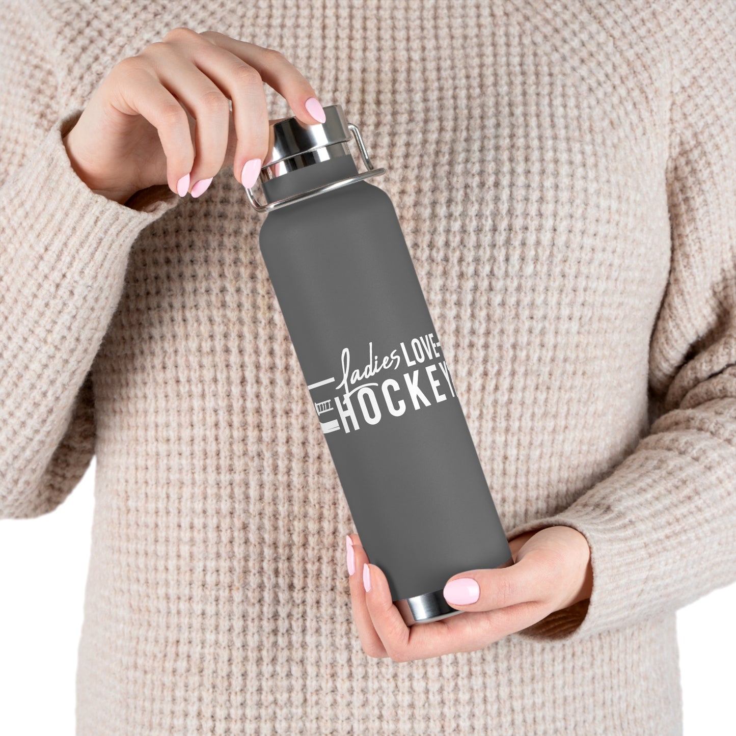 Ladies Love Hockey Too Insulated Bottle, 22oz