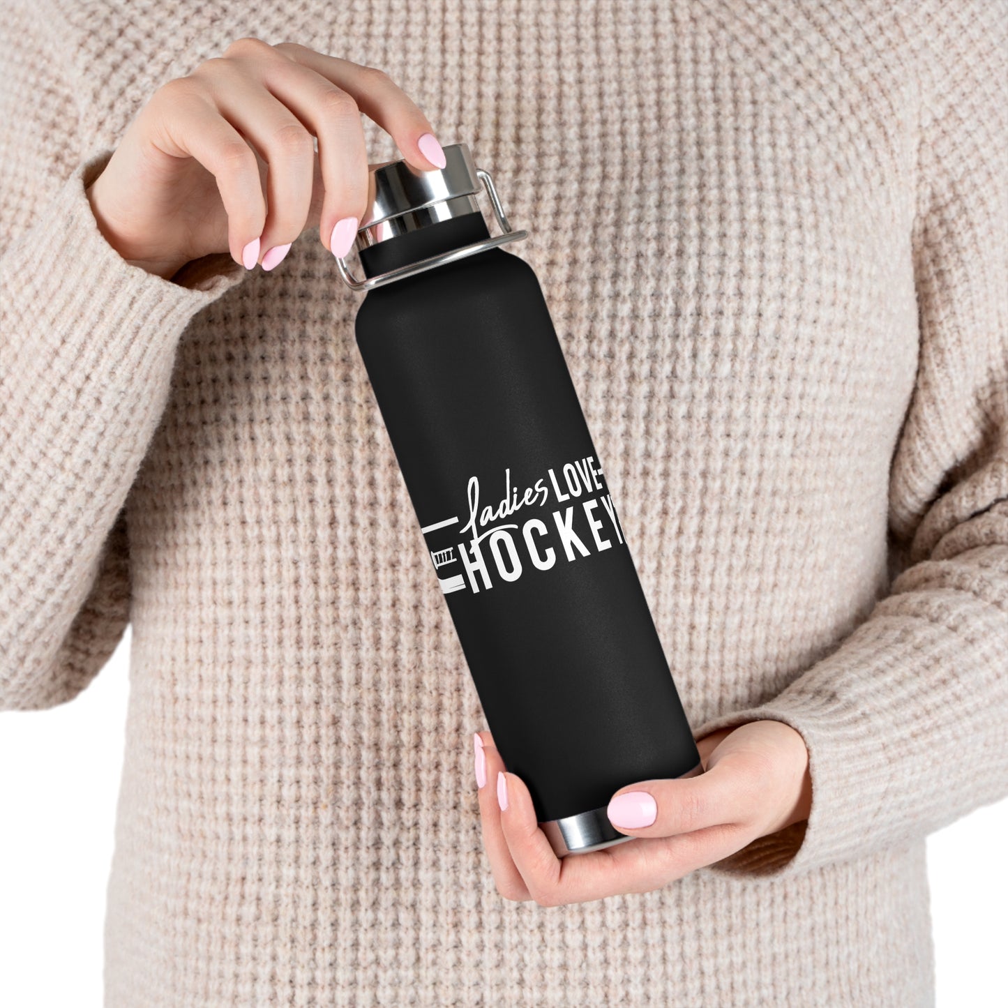 Ladies Love Hockey Too Insulated Bottle, 22oz