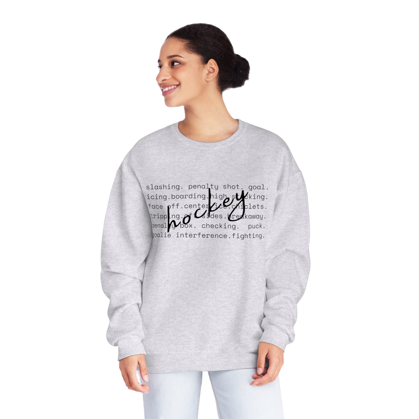 Hockey Unisex Jerzees Crewneck Sweatshirt