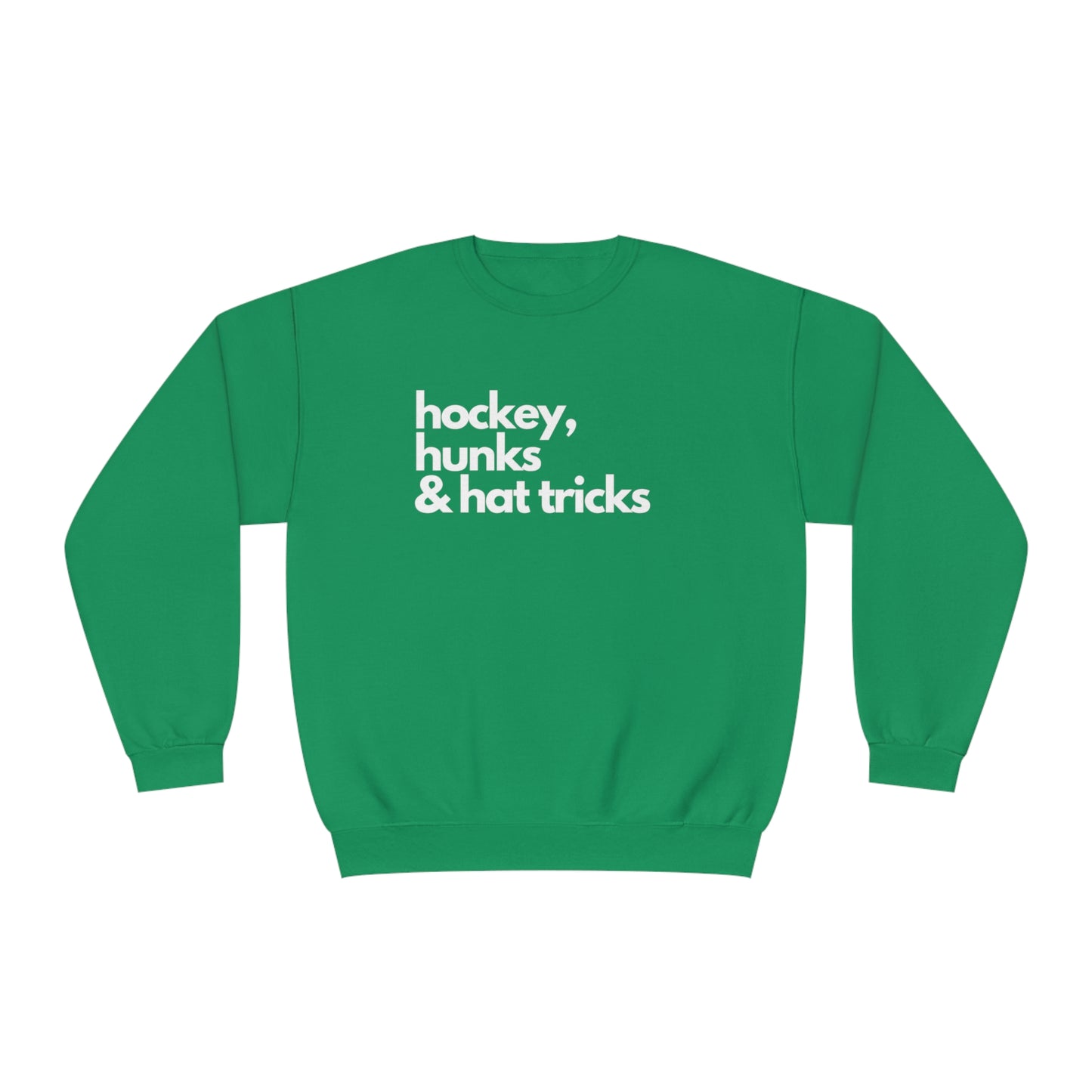 Hockey, Hunks & Hat Tricks Unisex Jerzees Crewneck Sweatshirt