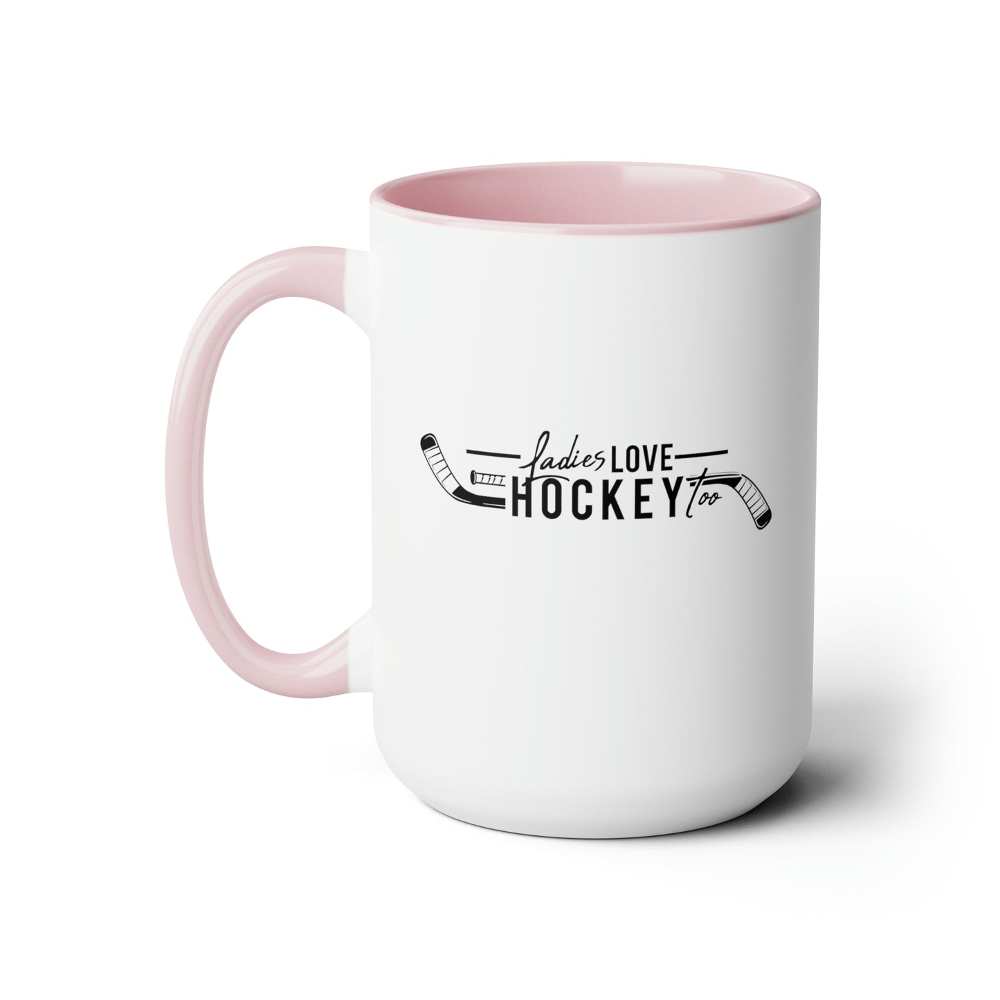 Ladies Love Hockey and the Word Fuck! Two-Tone Coffee Mug, 15oz