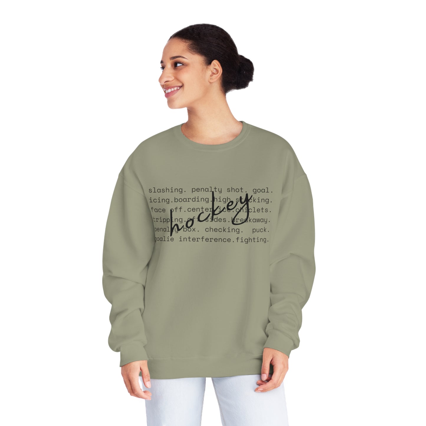 Hockey Unisex Jerzees Crewneck Sweatshirt