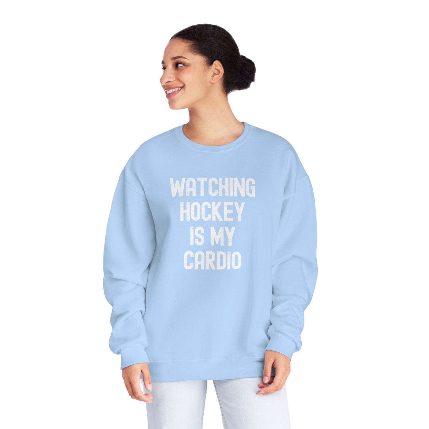 Watching Hockey is My Cardio Unisex Jerzees Crewneck Sweatshirt