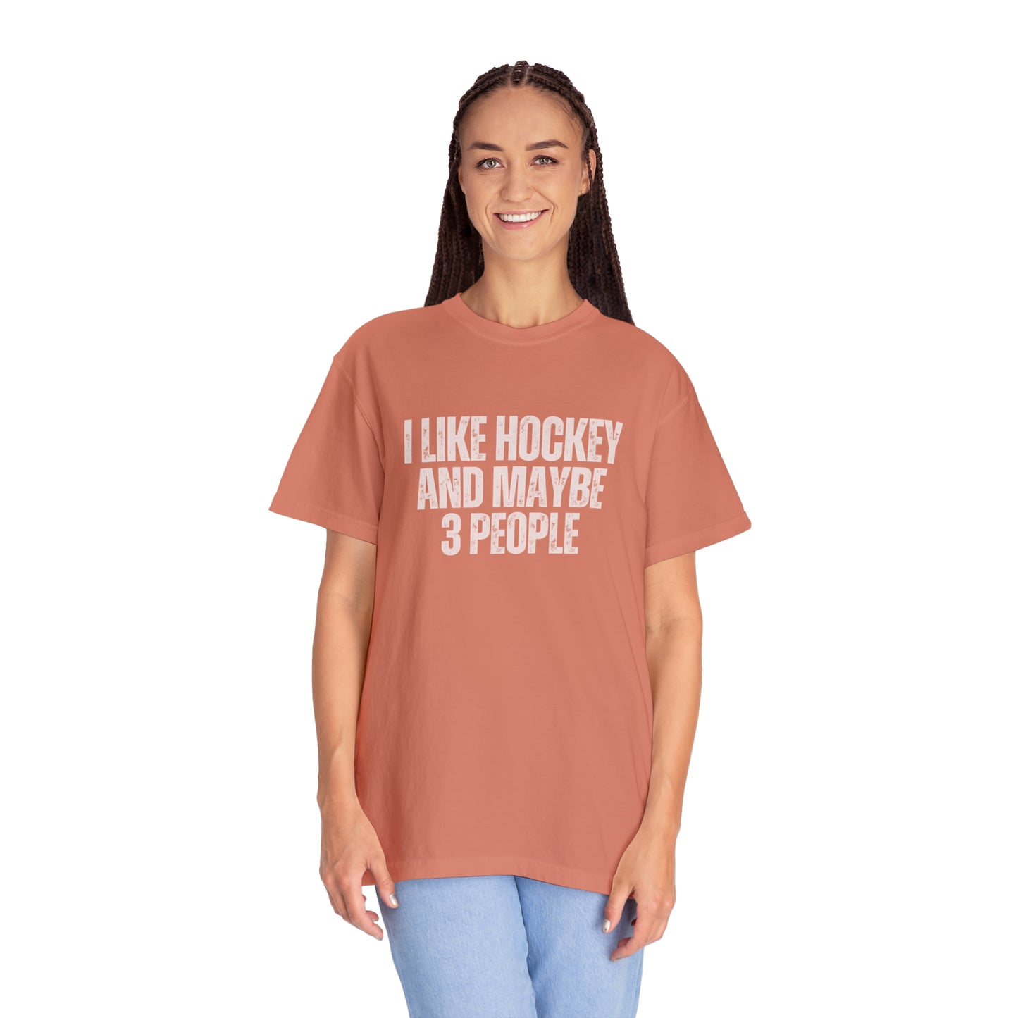 I Like Hockey and Maybe 3 People Unisex Comfort Colors T-shirt