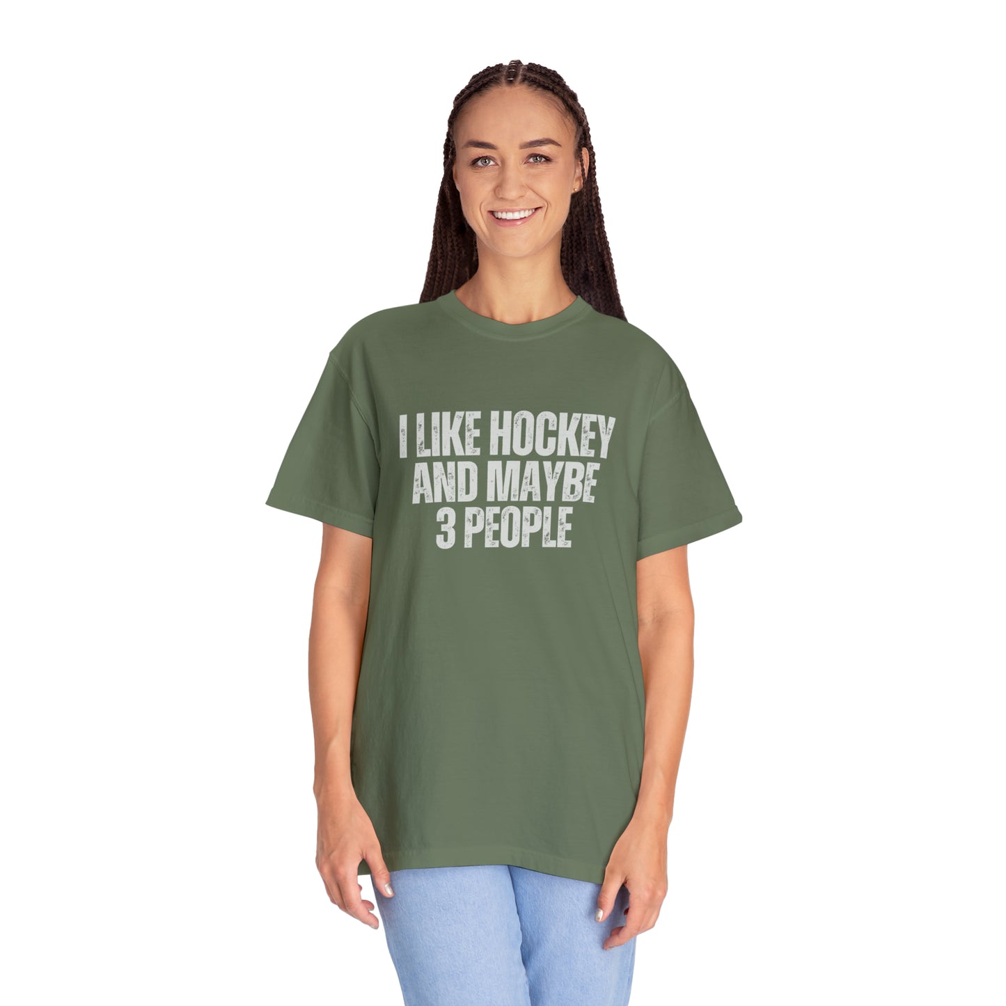 I Like Hockey and Maybe 3 People Unisex Comfort Colors T-shirt