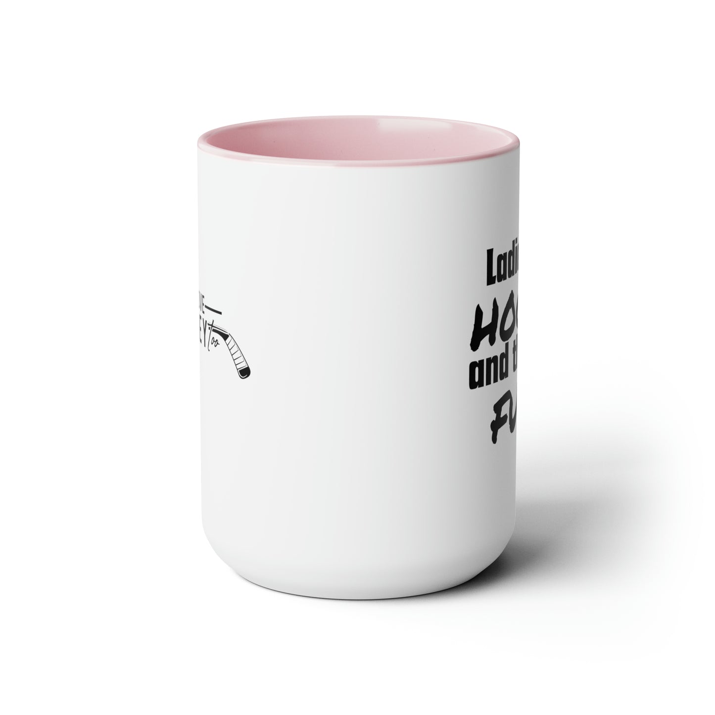 Ladies Love Hockey and the Word Fuck! Two-Tone Coffee Mug, 15oz