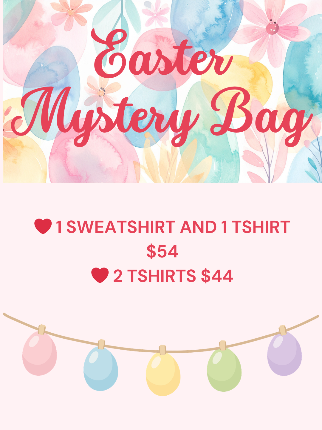 EASTER Mystery Bag 2 T-Shirts
