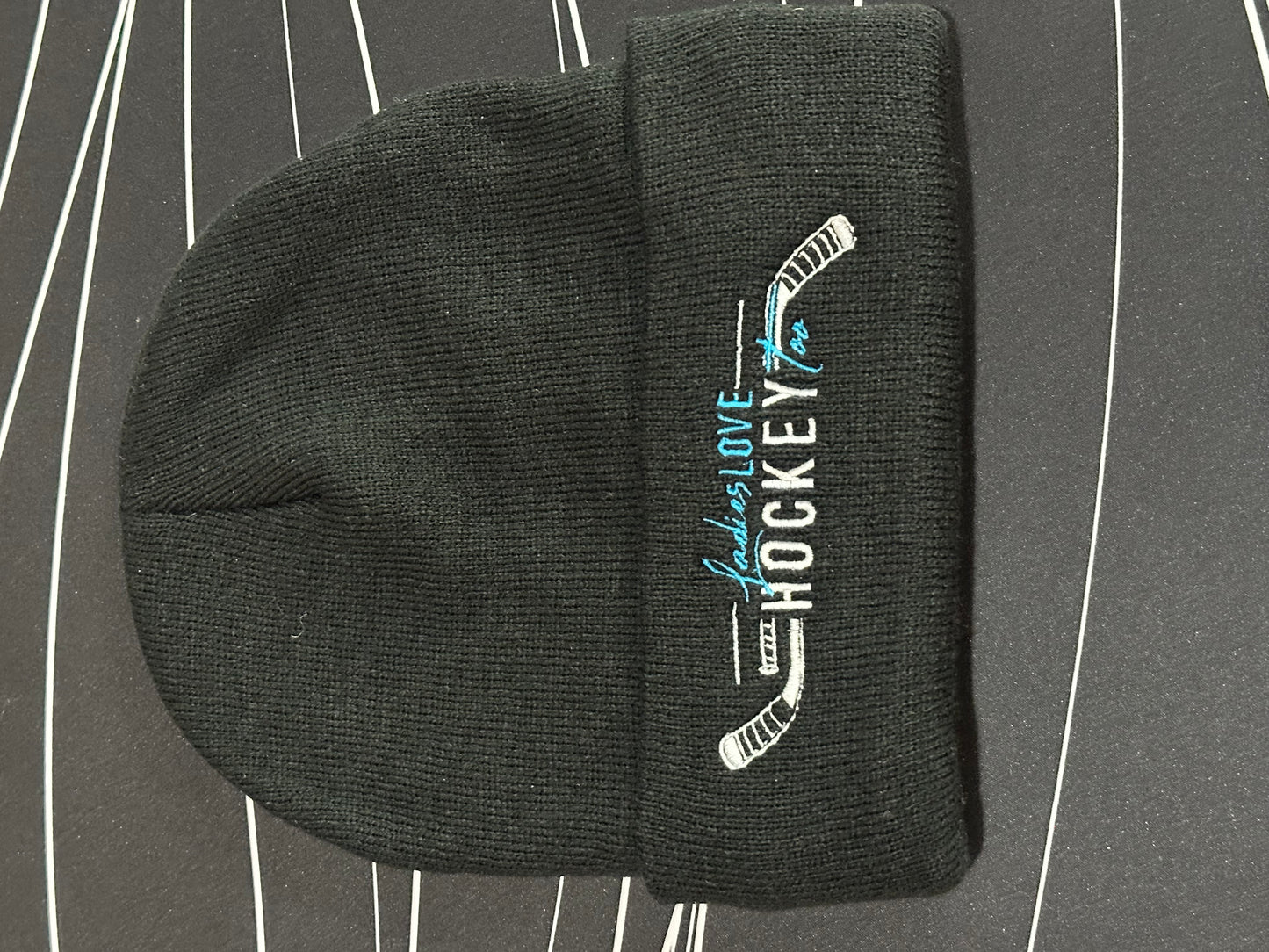 Ladies Love Hockey Too™ Cuffed Pom Beanie