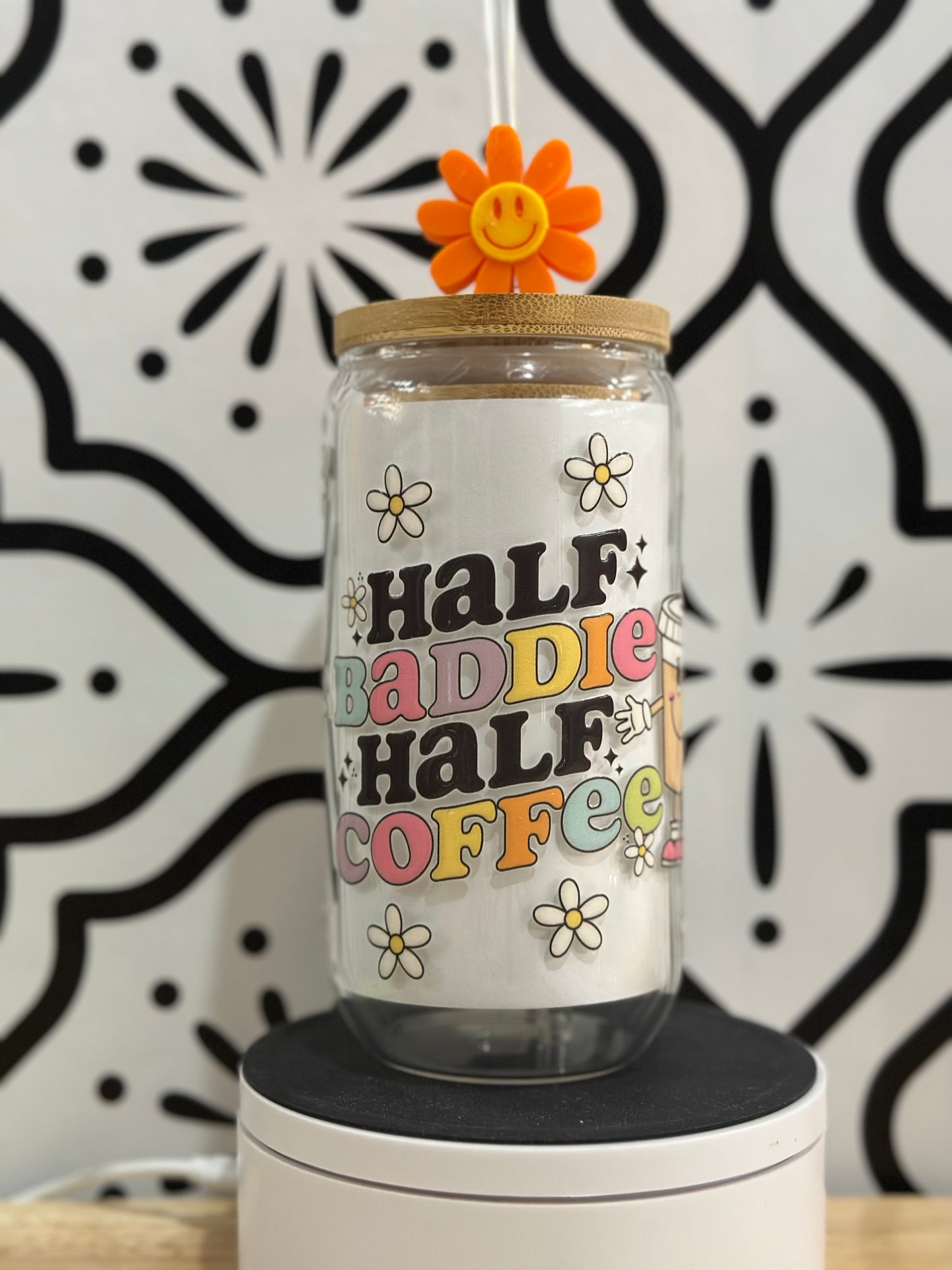 Half Baddie Half Coffee 16oz Libby Glass Cup | Clearance