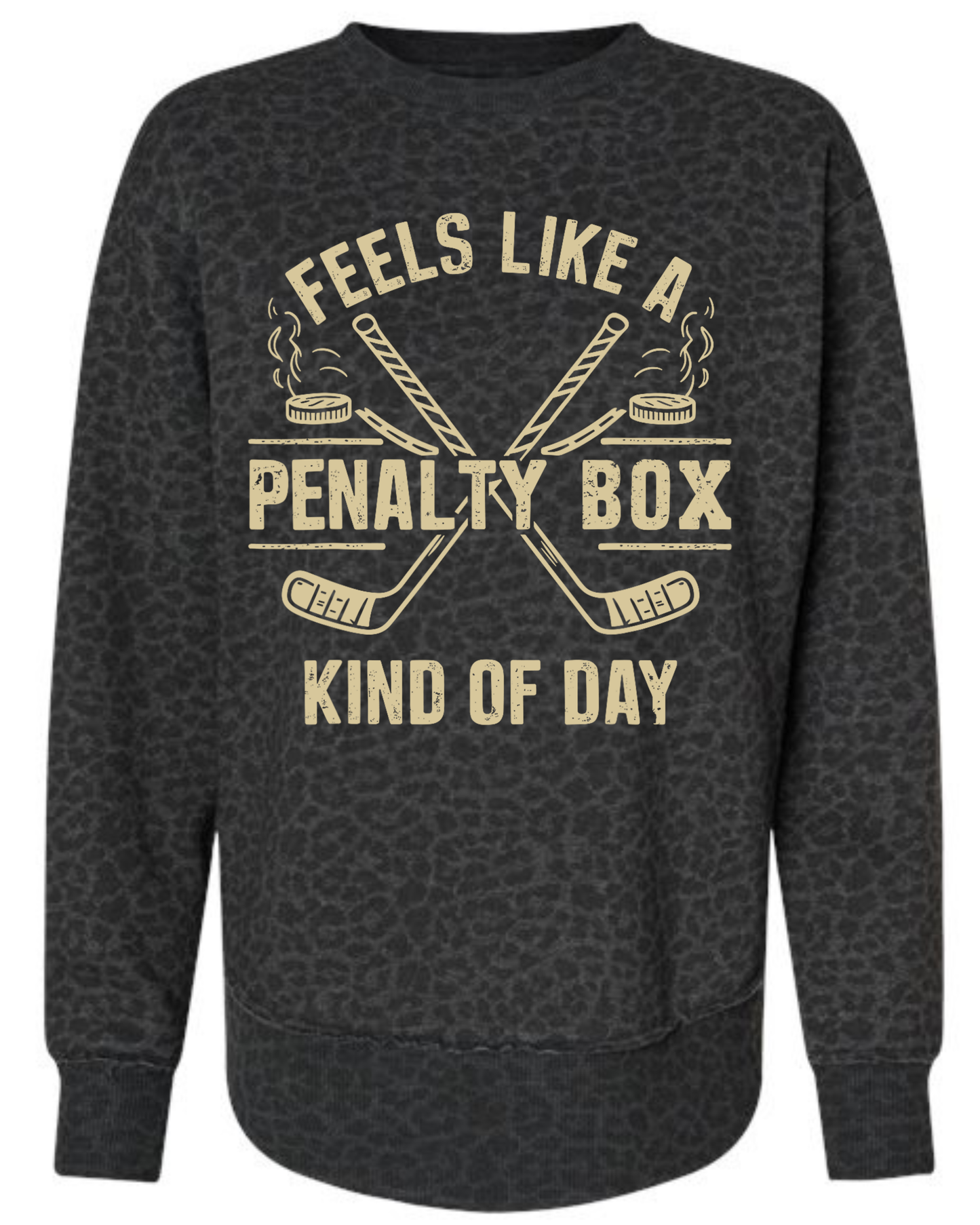 Feels Like a Penalty Box Kind of Day Vintage Crewneck Sweatshirt, Hockey-Inspired Graphic