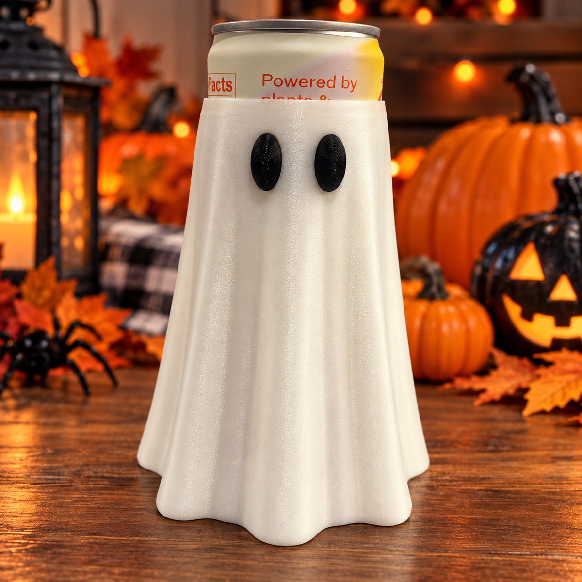 Ghost 12 oz Skinny Can Holder – 3D Printed Halloween Koozie