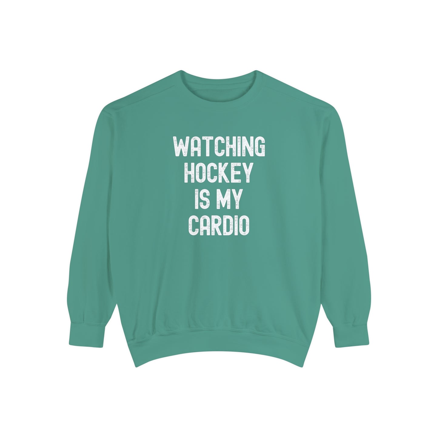 Watching Hockey is my Cardio Unisex Comfort Colors Crewneck Sweatshirt