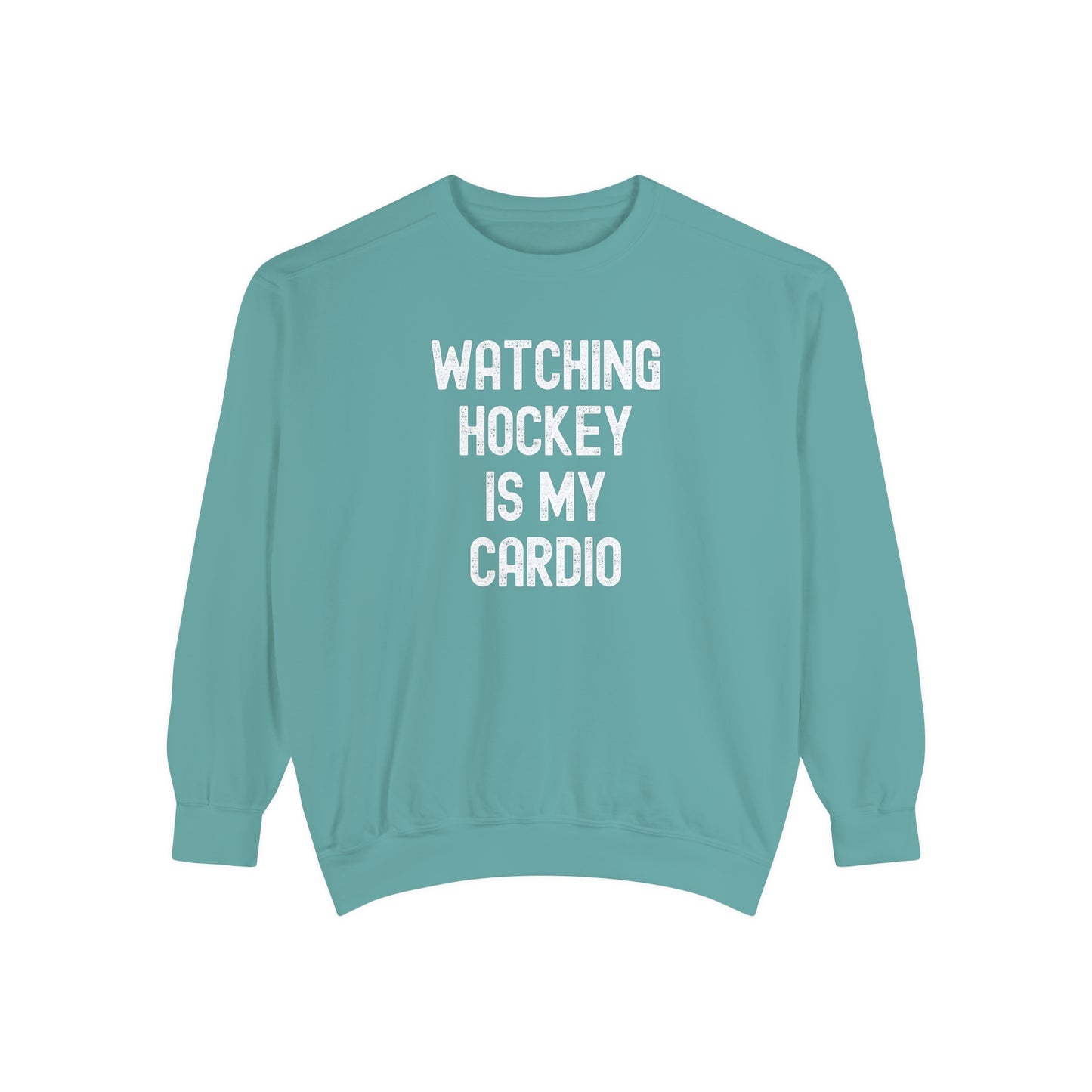 Watching Hockey is my Cardio Unisex Comfort Colors Crewneck Sweatshirt