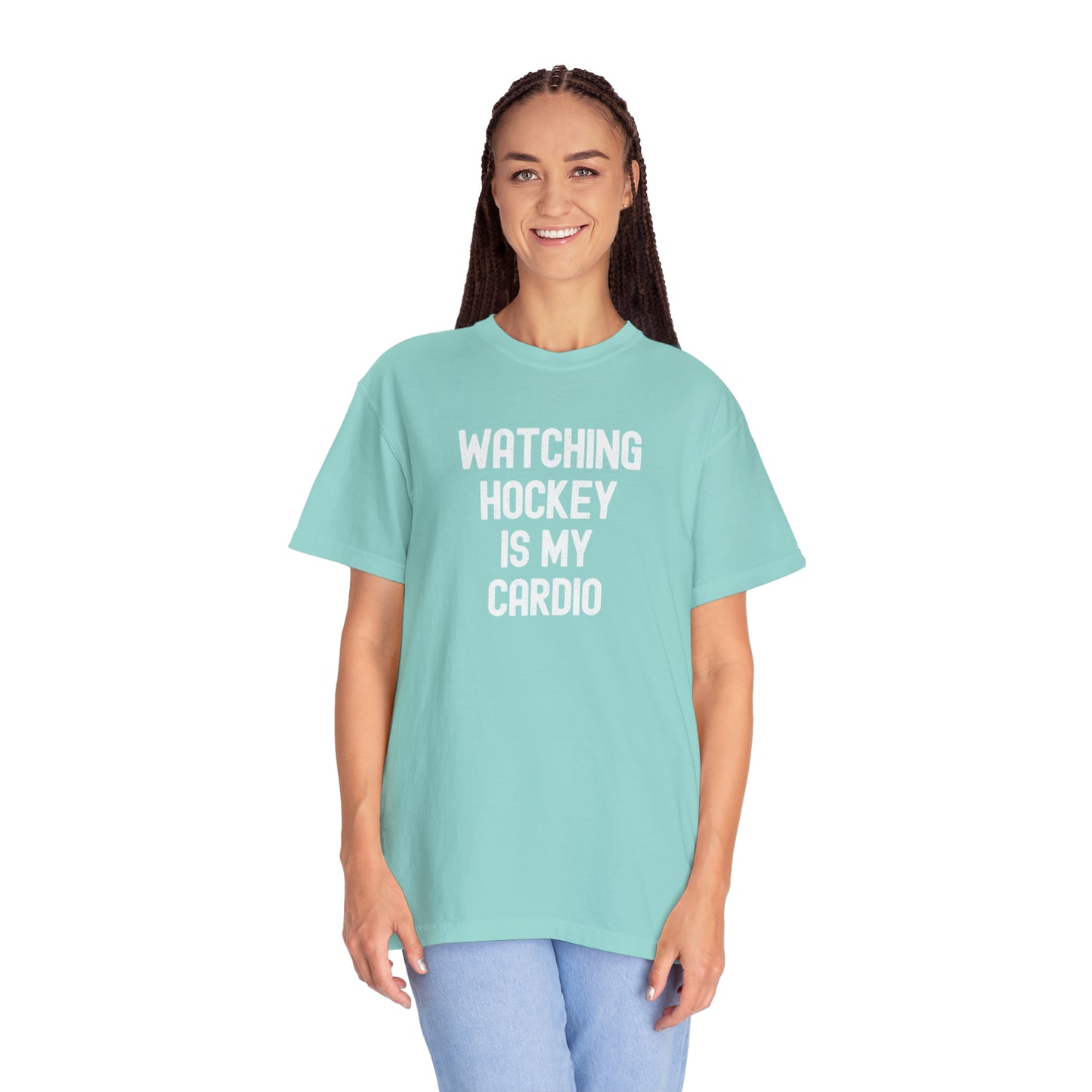 Watching Hockey is My Cardio Comfort Colors T-shirt