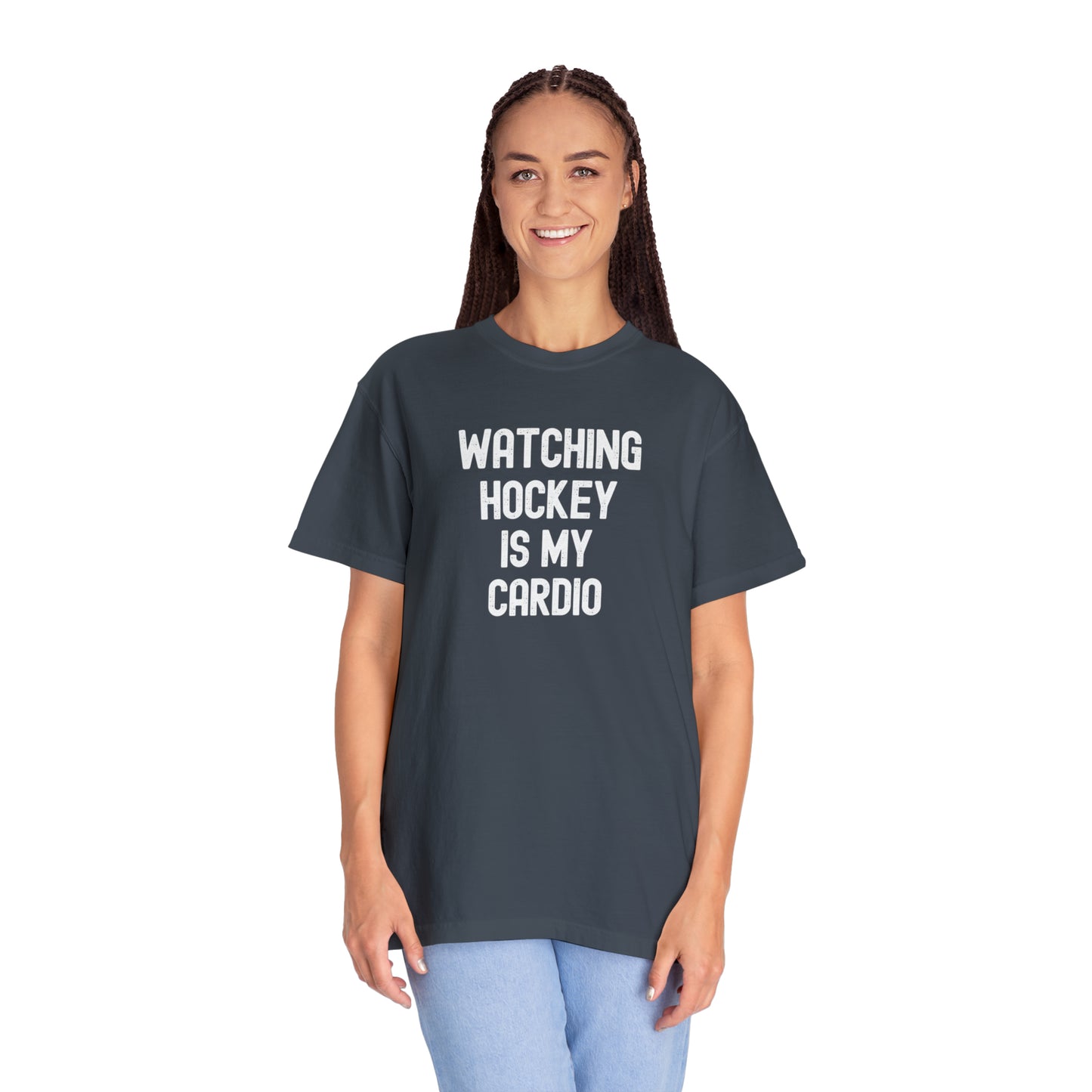 Watching Hockey is My Cardio Comfort Colors T-shirt