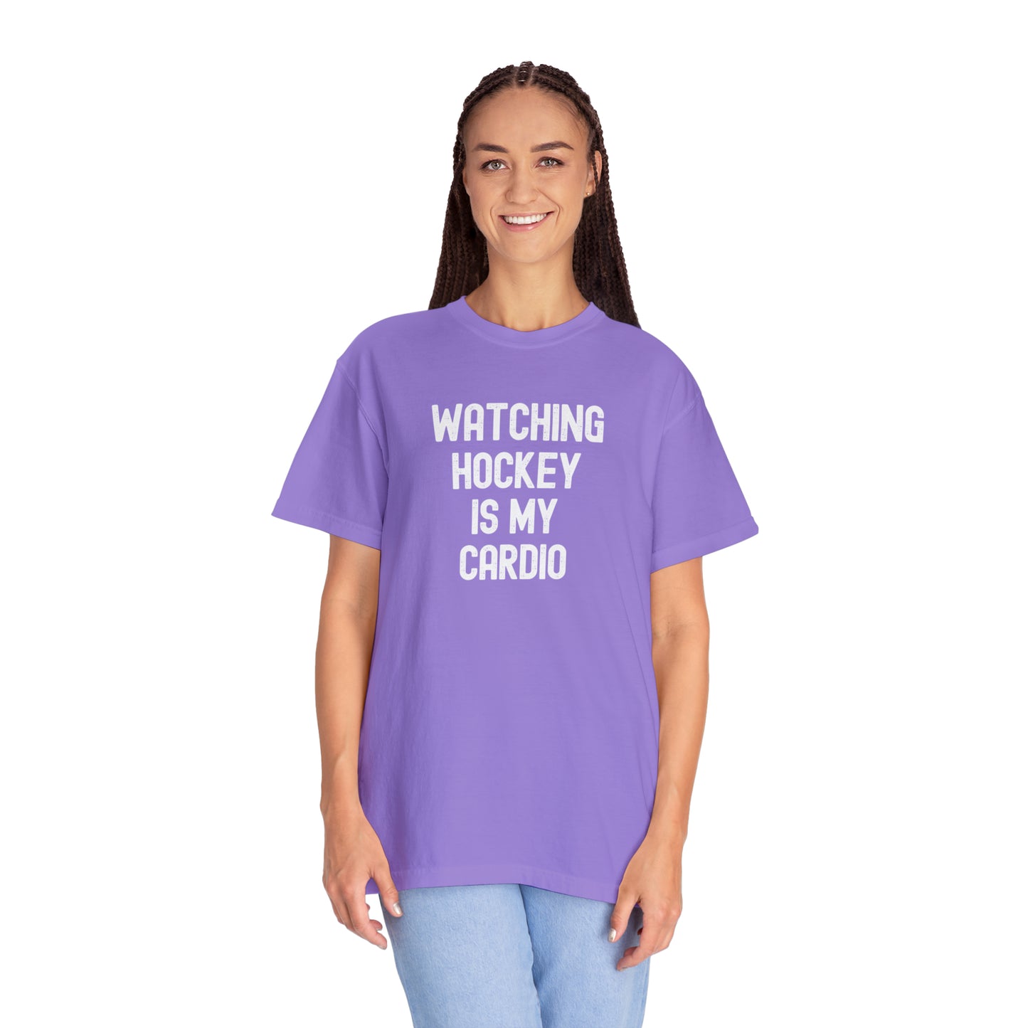 Watching Hockey is My Cardio Comfort Colors T-shirt