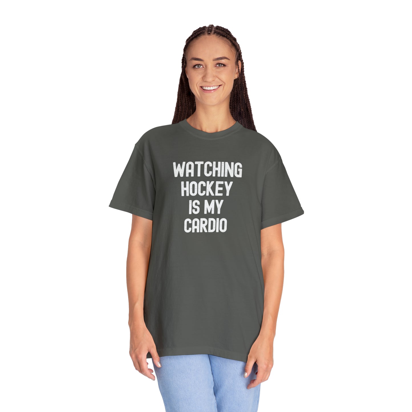 Watching Hockey is My Cardio Comfort Colors T-shirt