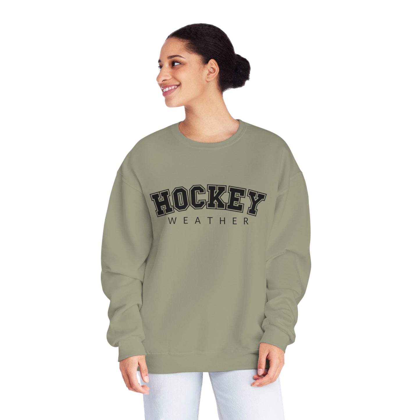 Hockey Weather Unisex Jerzees Crewneck Sweatshirt