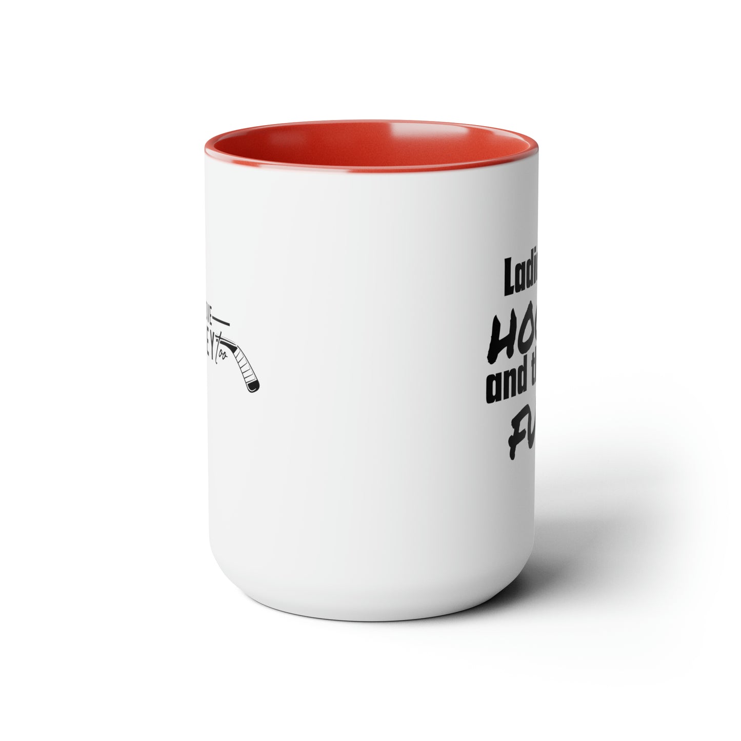 Ladies Love Hockey and the Word Fuck! Two-Tone Coffee Mug, 15oz