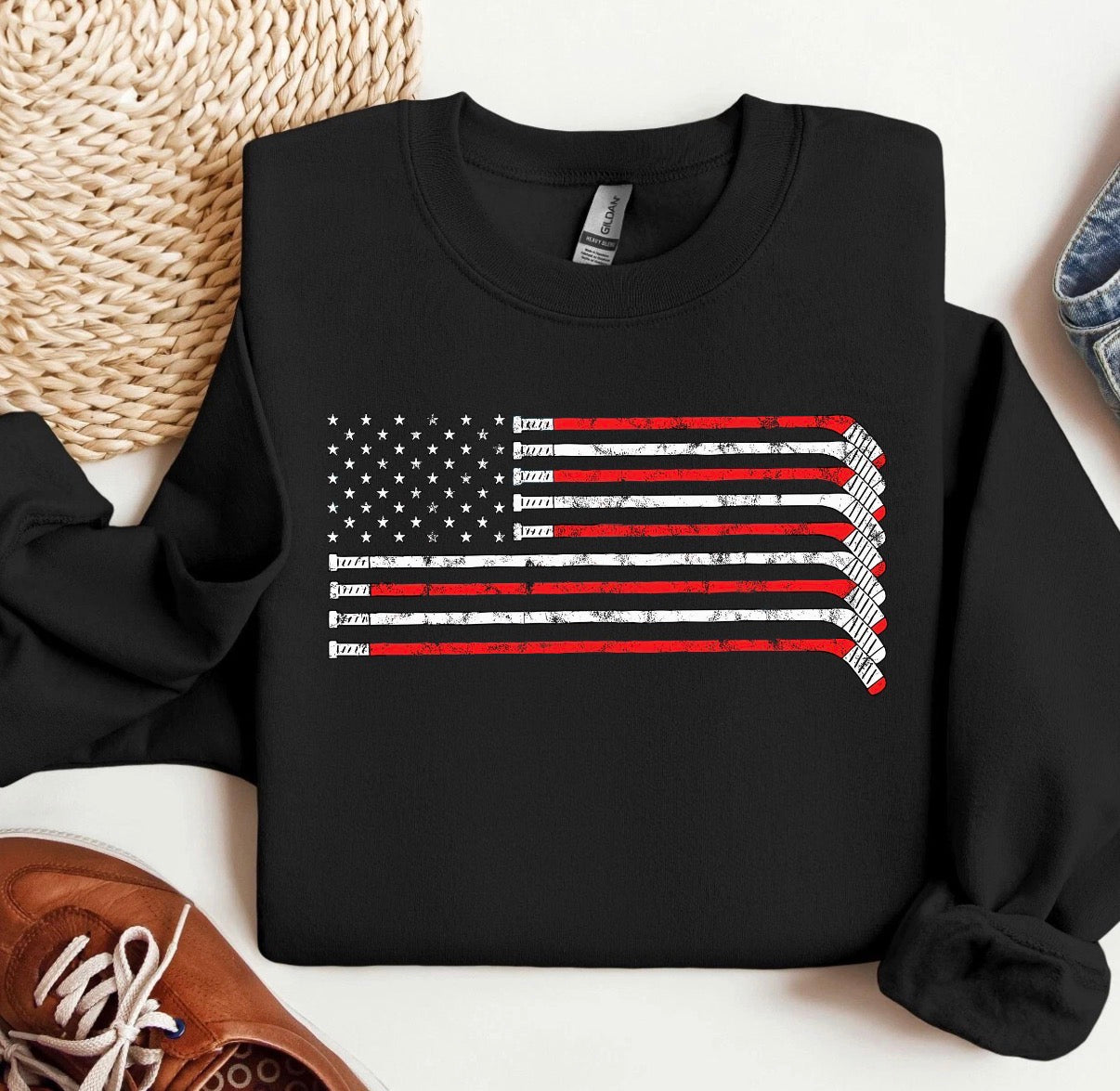 Hockey Stick American Flag