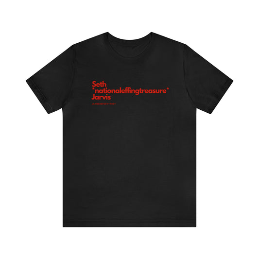 Seth *nationaleffingtreasure* Jarvis Unisex Bella + Canvas Tee