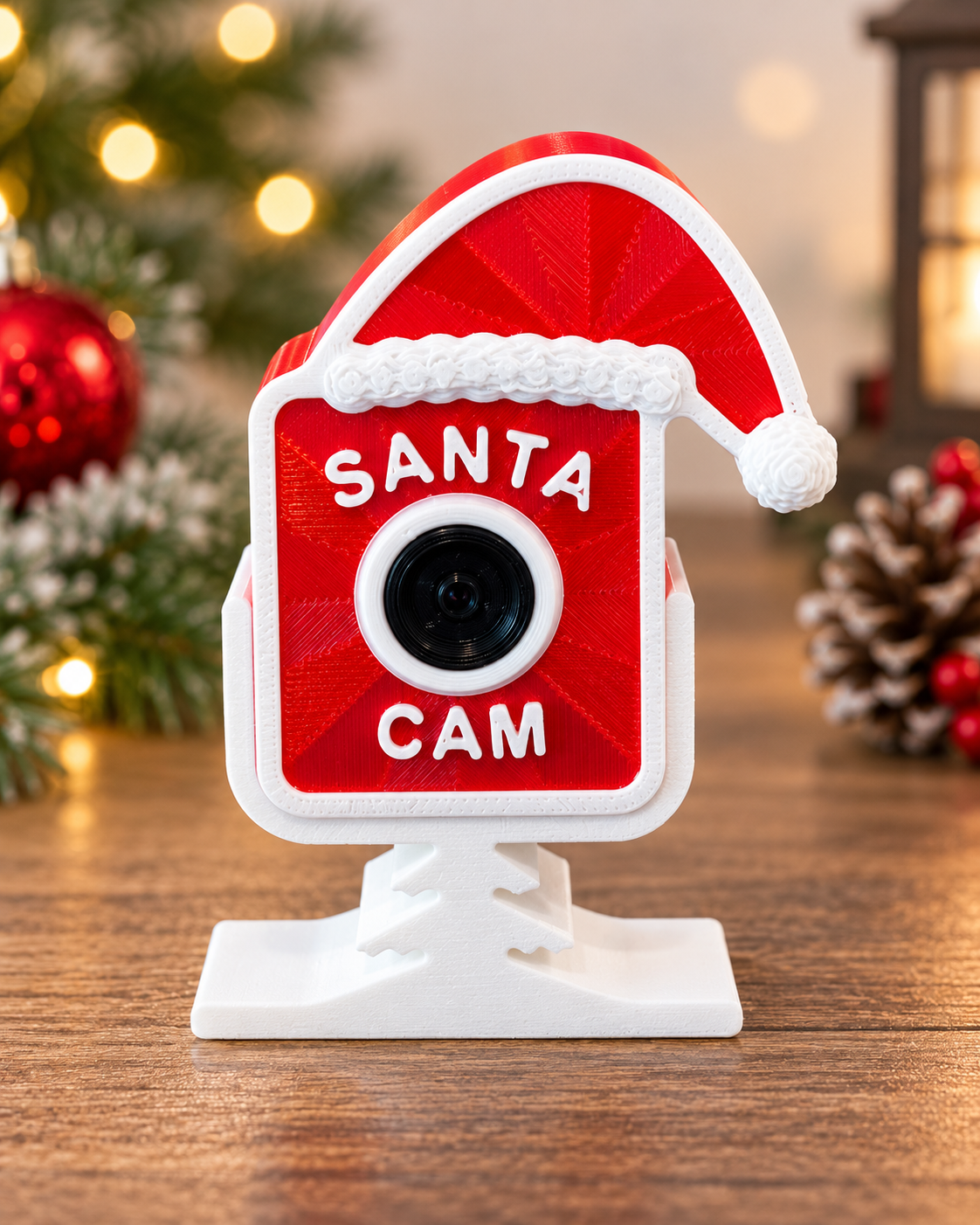 Santa Cam & Elf Cam 3D Printed Christmas Decorations