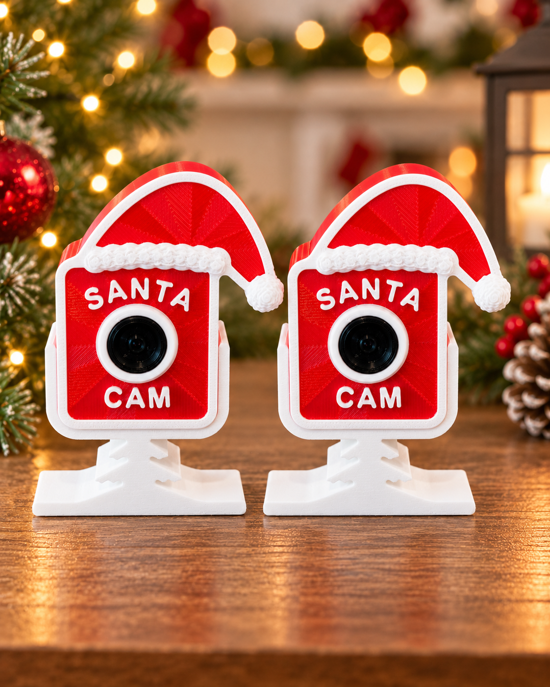 Santa Cam & Elf Cam 3D Printed Christmas Decorations