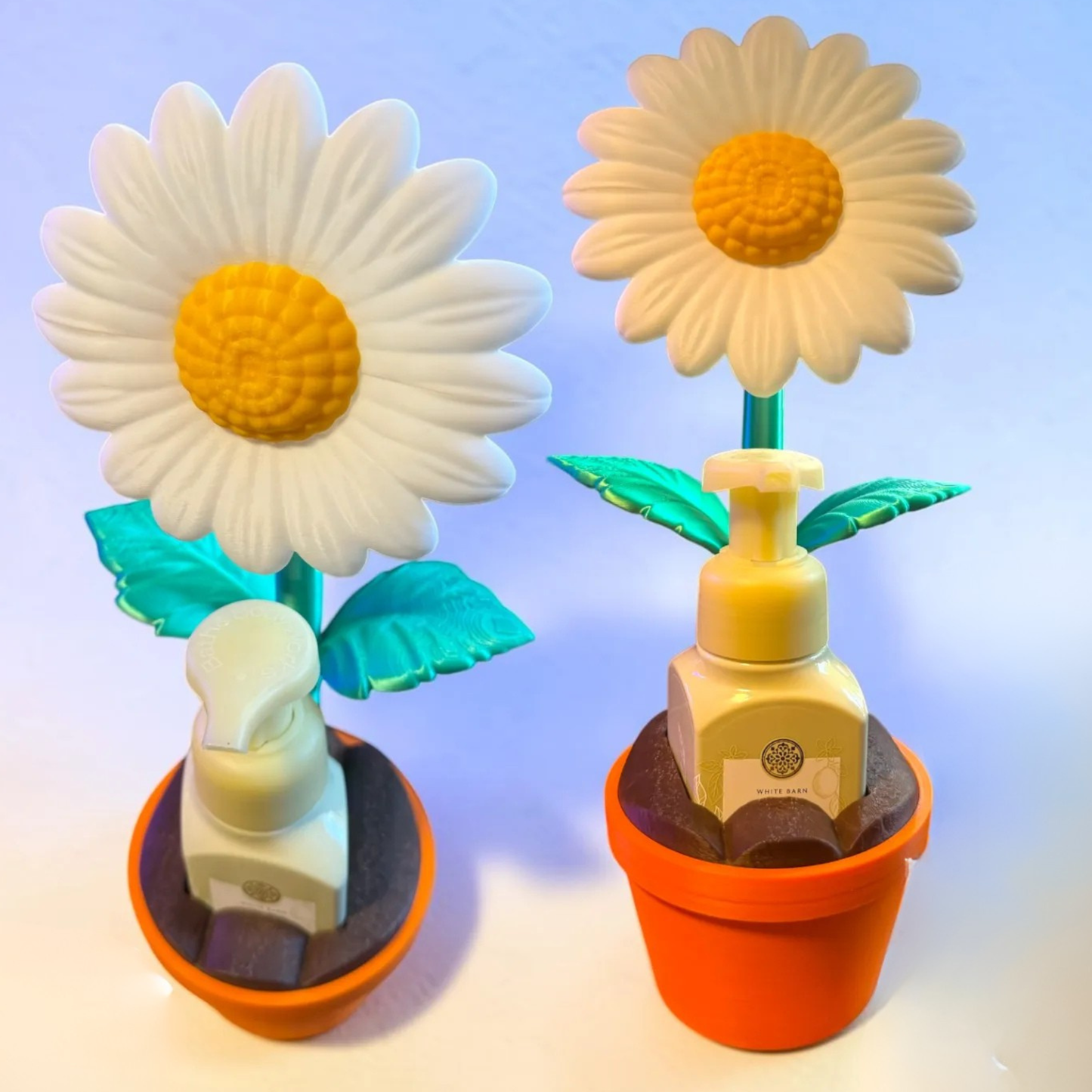 3D Printed Sunflower & Daisy Foaming Soap Holder Fits Bath & Body Works Style Soap Bottles