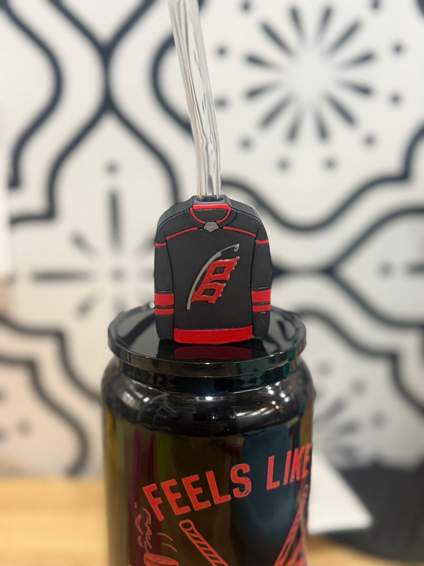 Penalty Box Hockey Inspired 16oz Stainless Steel Libby Cup with Straw Charm