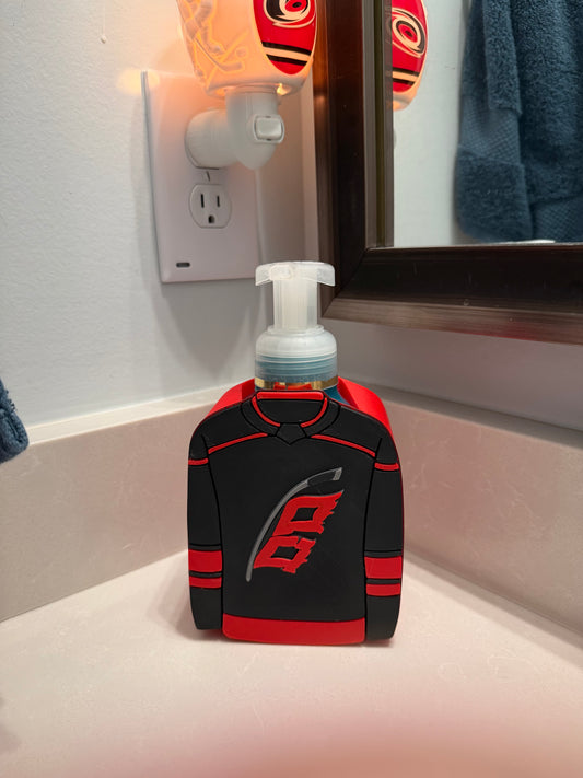 Hockey Jersey Foaming Soap Bottle Holder – Fits Select 8.75 fl oz Rounded Square Bottles