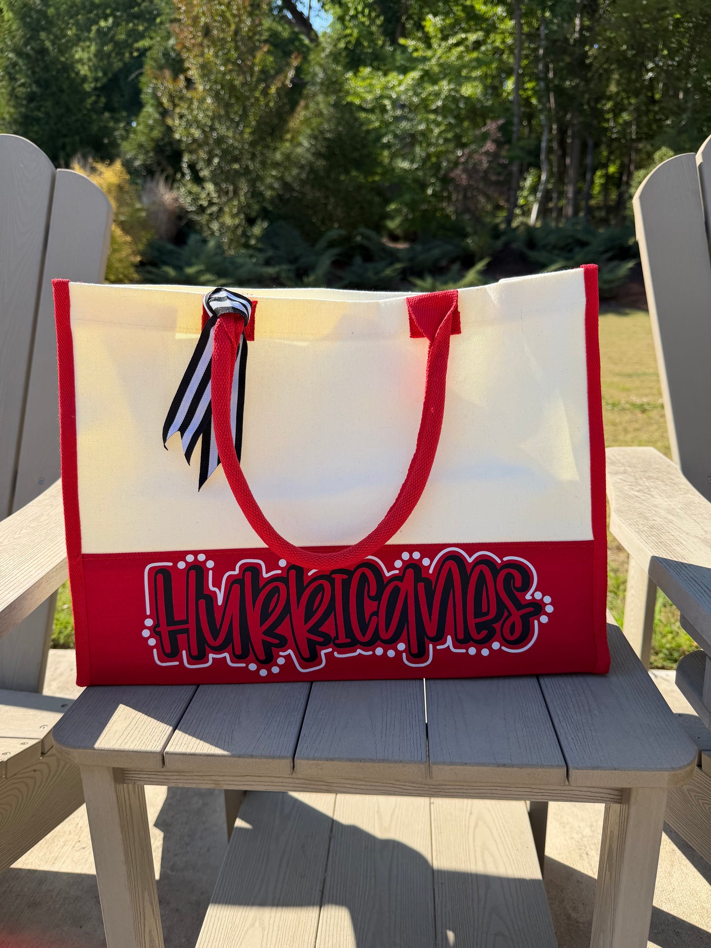 Hockey Fan Canvas Tote Bag, DTF Printed Lined Carryall Bag