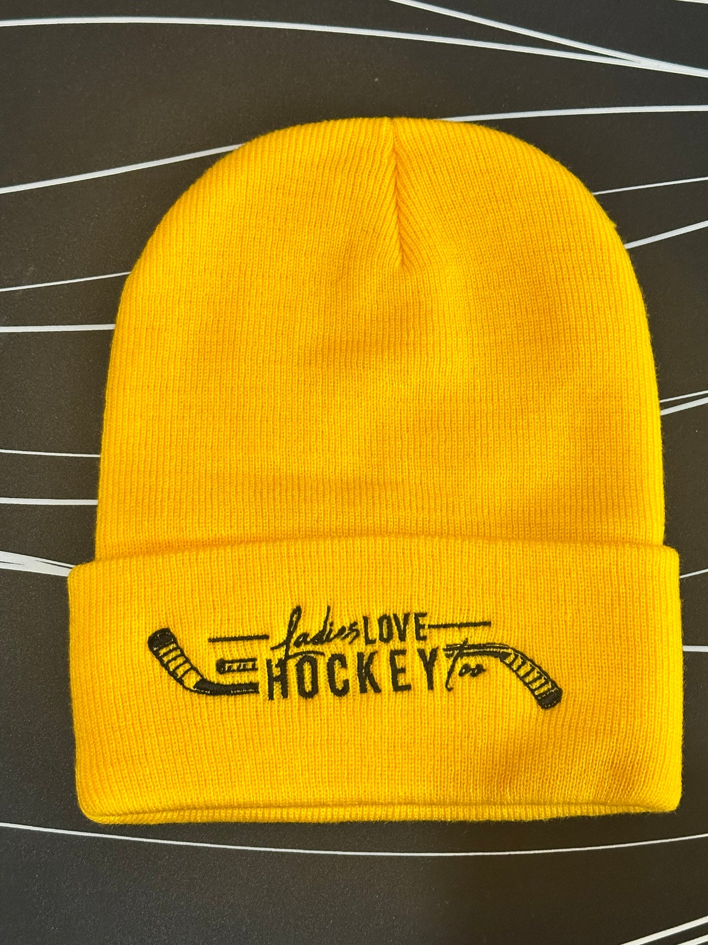 Ladies Love Hockey Too™ Cuffed Pom Beanie