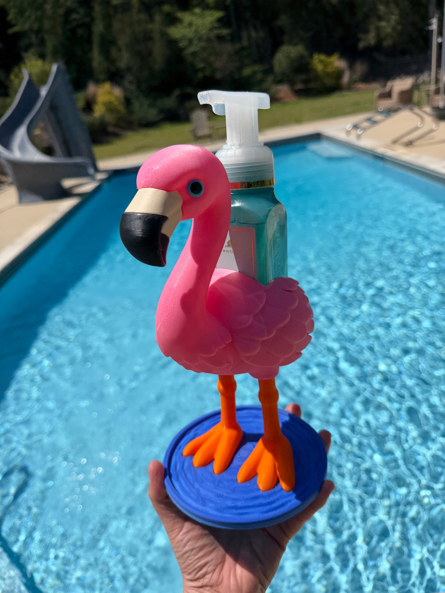 3D Printed Flamingo Foaming Soap Holder | Bathroom Counter Organizer
