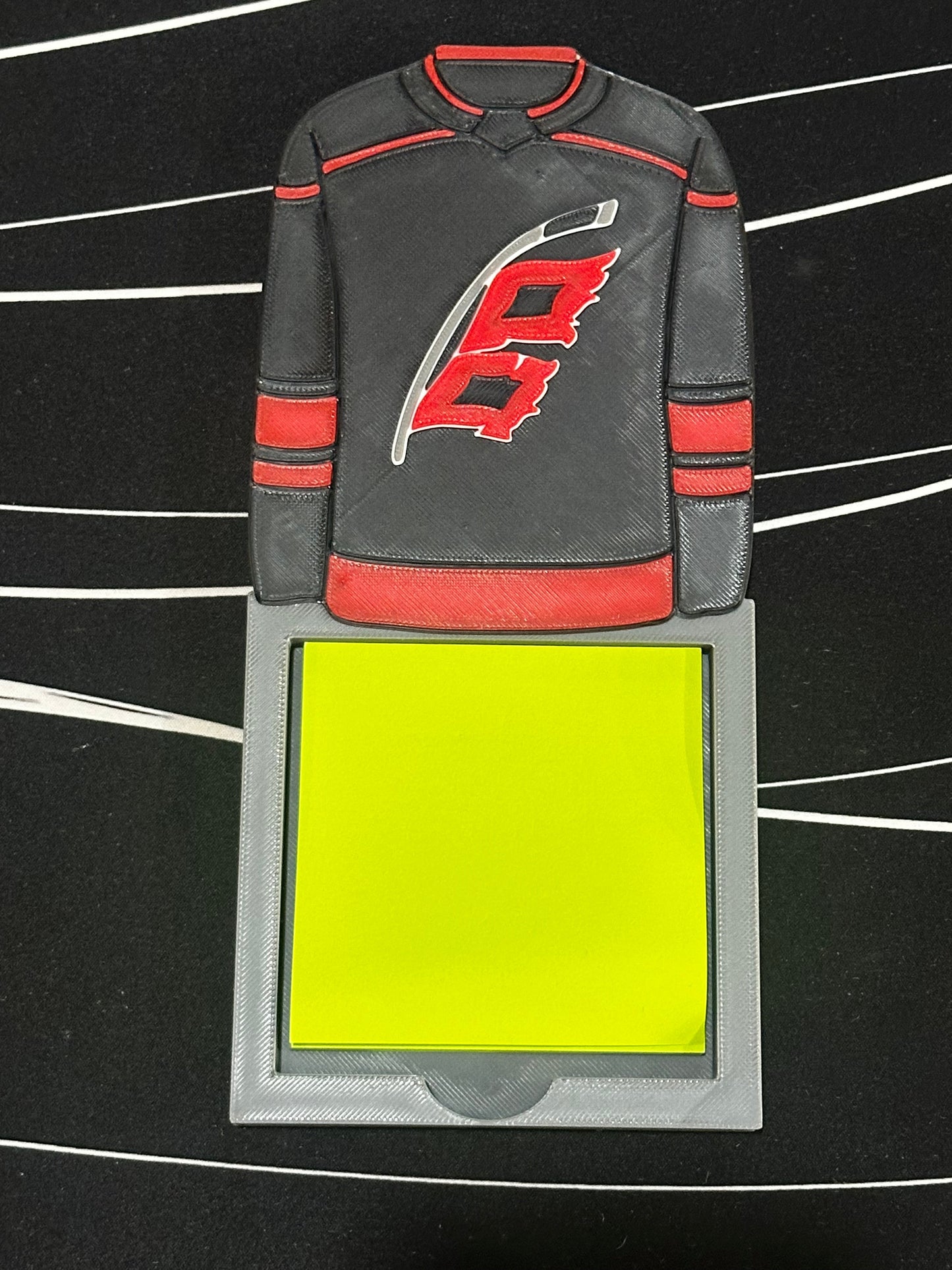 Hockey Jersey Post-it Note Holder with Stencil – 3D Printed Desk Organizer