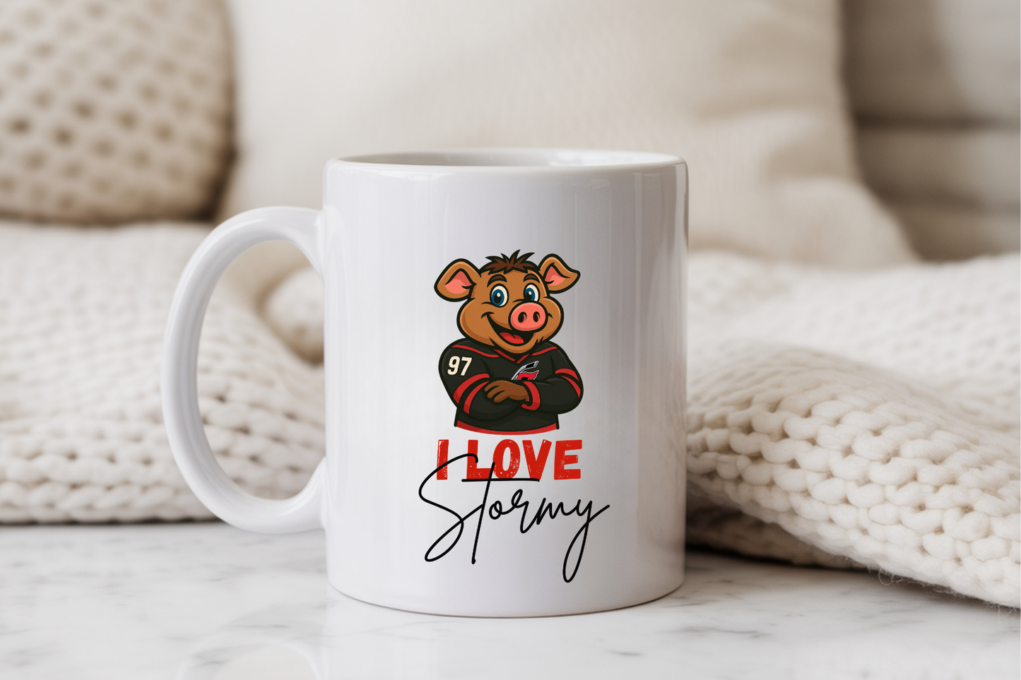 15 oz Ice Hog Ceramic Coffee Mug – Sports-Inspired Designs – Multiple Styles