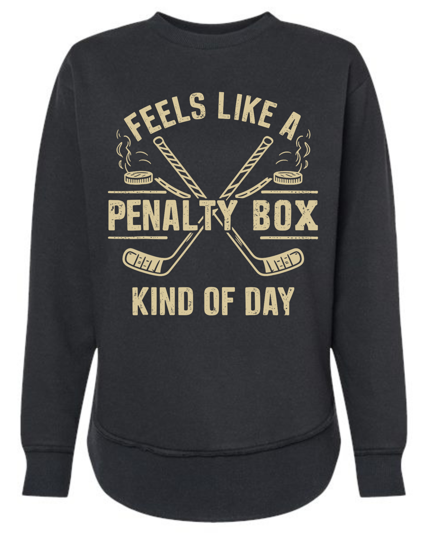 Feels Like a Penalty Box Kind of Day Vintage Crewneck Sweatshirt, Hockey-Inspired Graphic