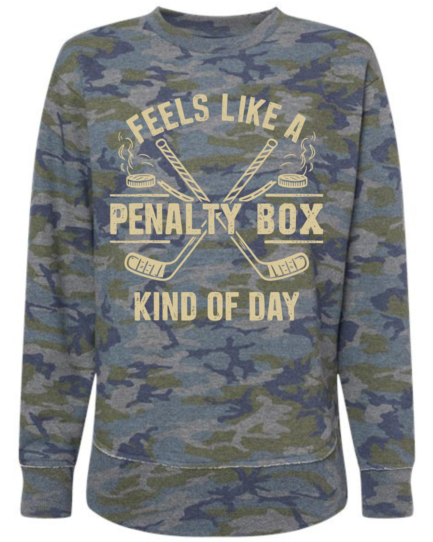 Feels Like a Penalty Box Kind of Day Vintage Crewneck Sweatshirt, Hockey-Inspired Graphic