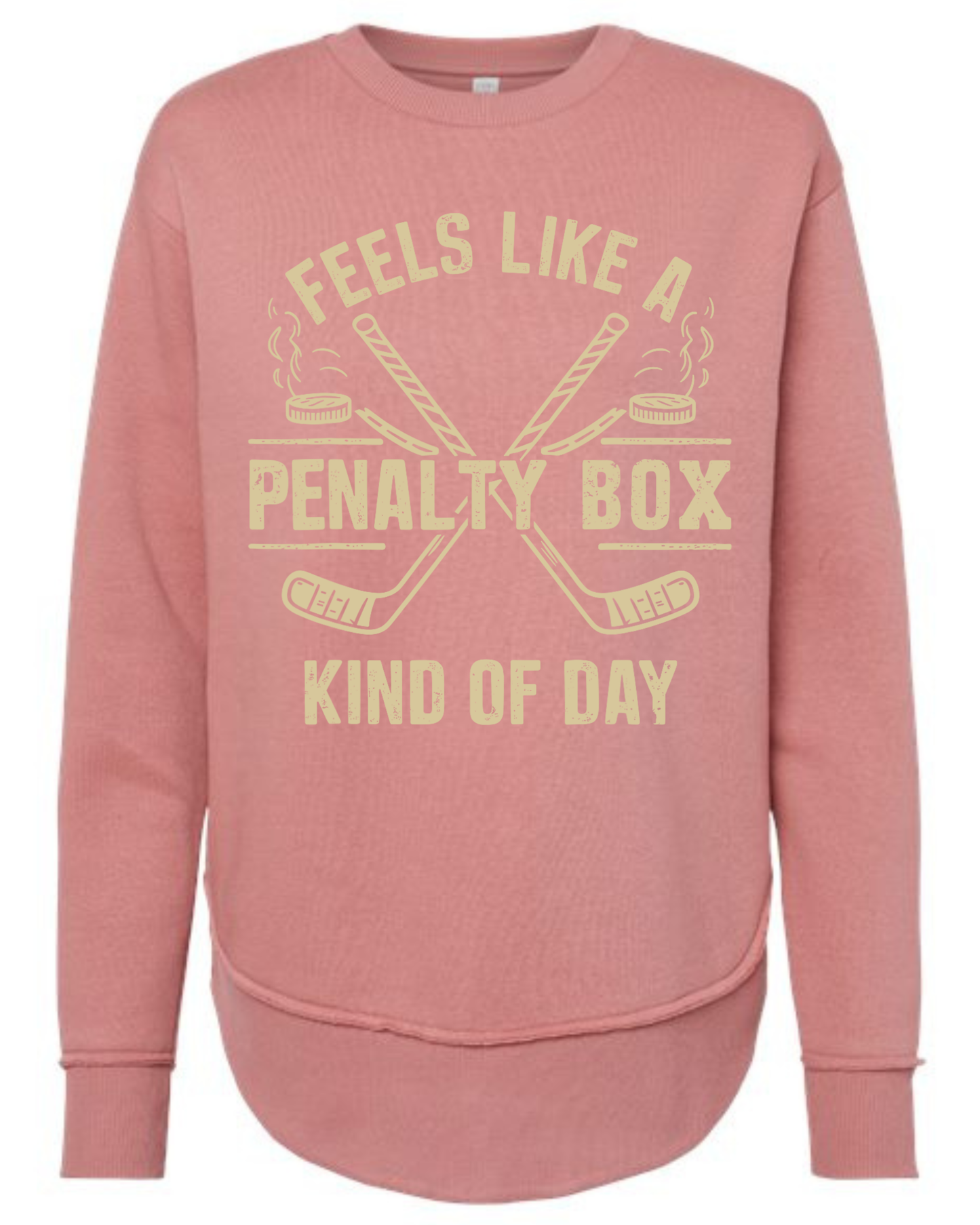 Feels Like a Penalty Box Kind of Day Vintage Crewneck Sweatshirt, Hockey-Inspired Graphic