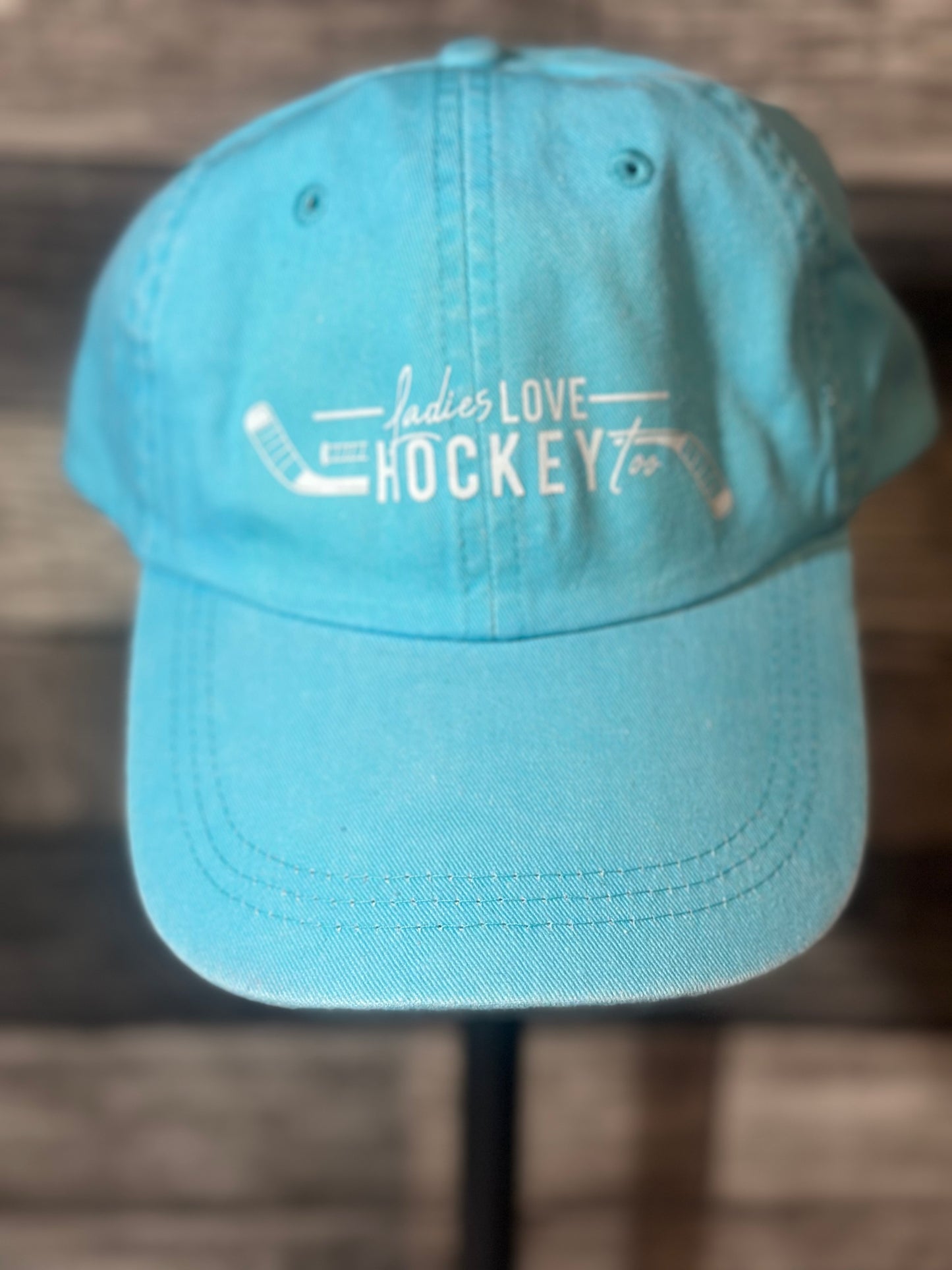 Ladies Love Hockey Too Adjustable Hat.